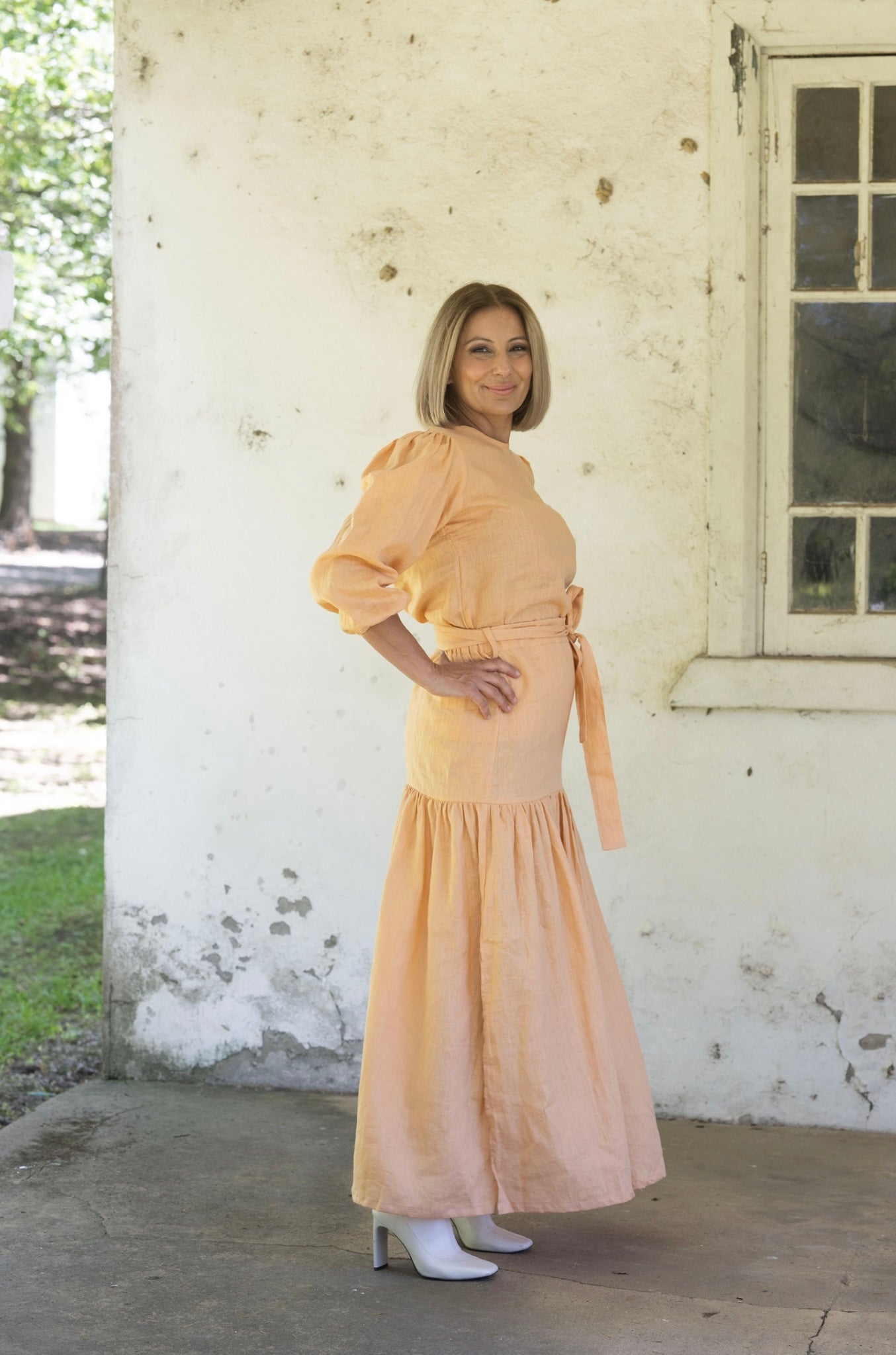 Liv Linen Skirt - Peach