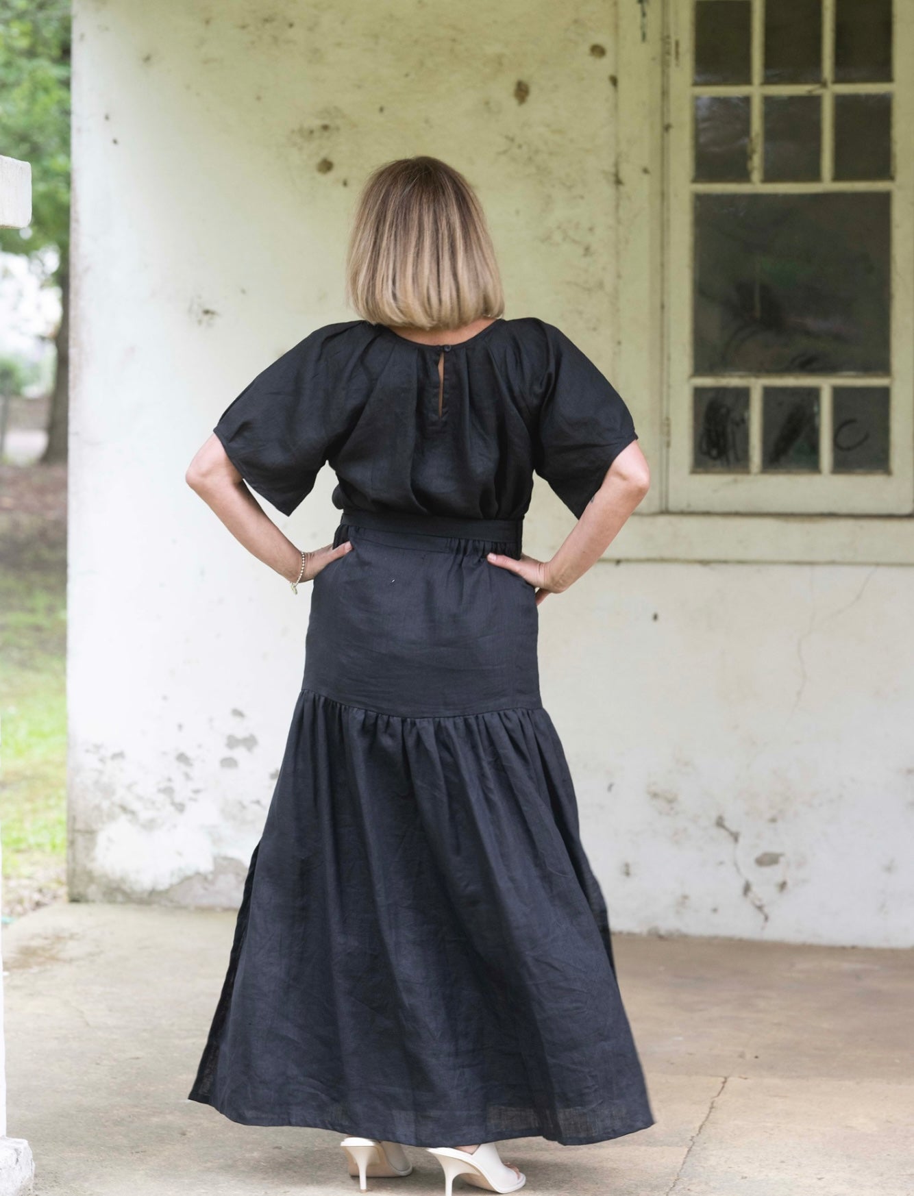 Liv Linen Skirt - Black