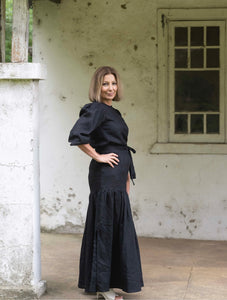 Liv Linen Skirt - Black