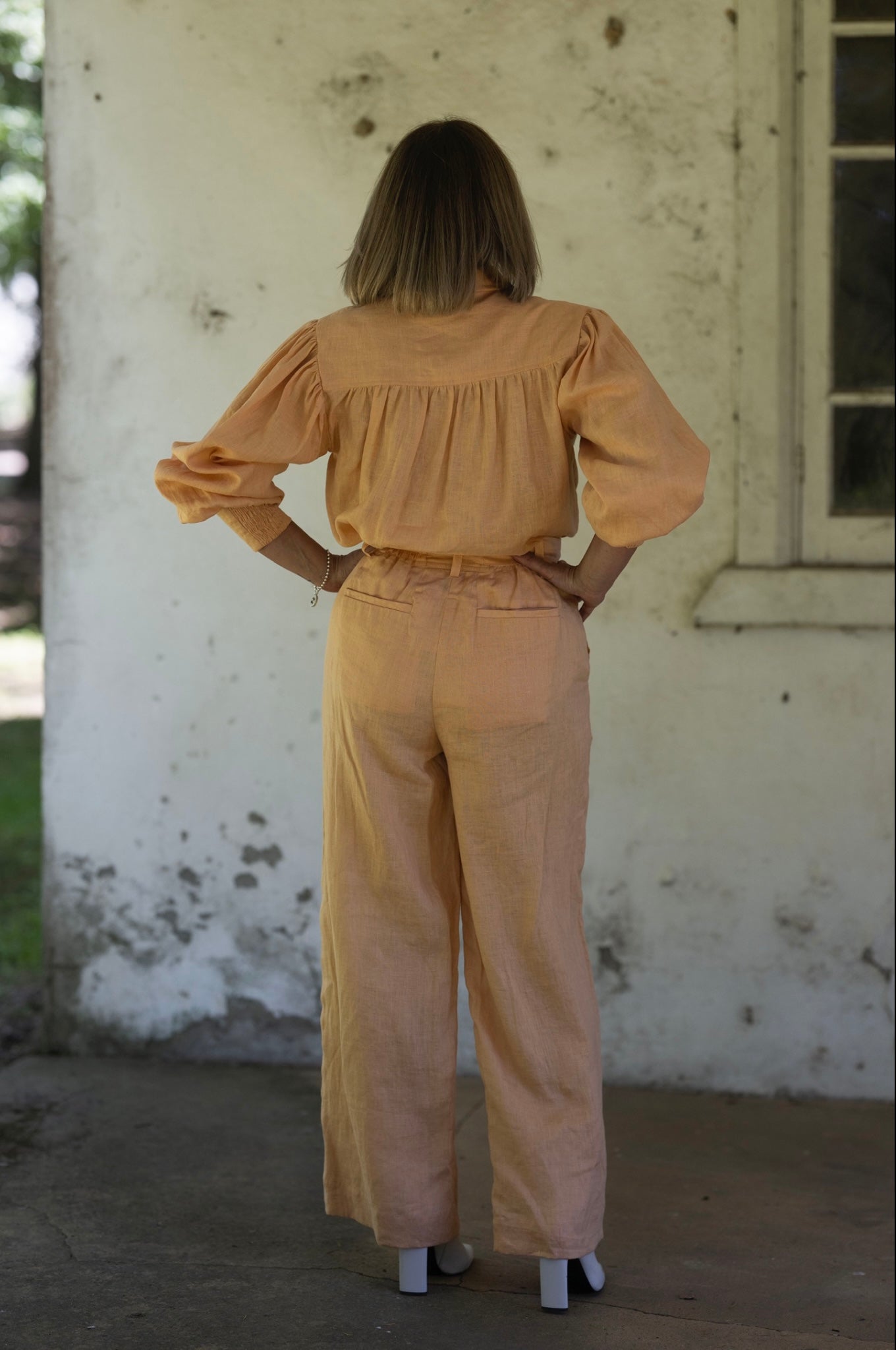 Ginny Linen Pants - Peach