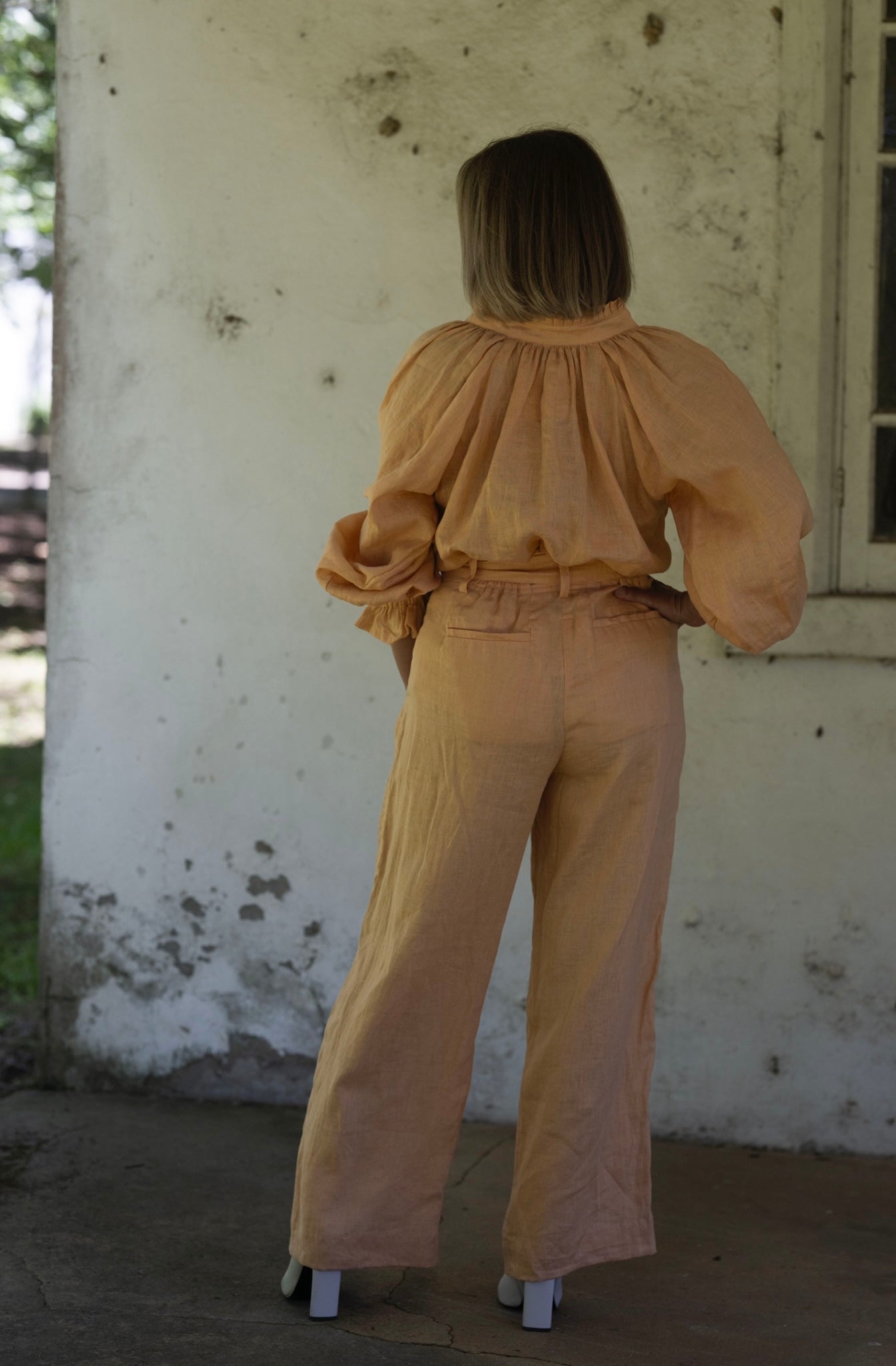 Ginny Linen Pants - Peach