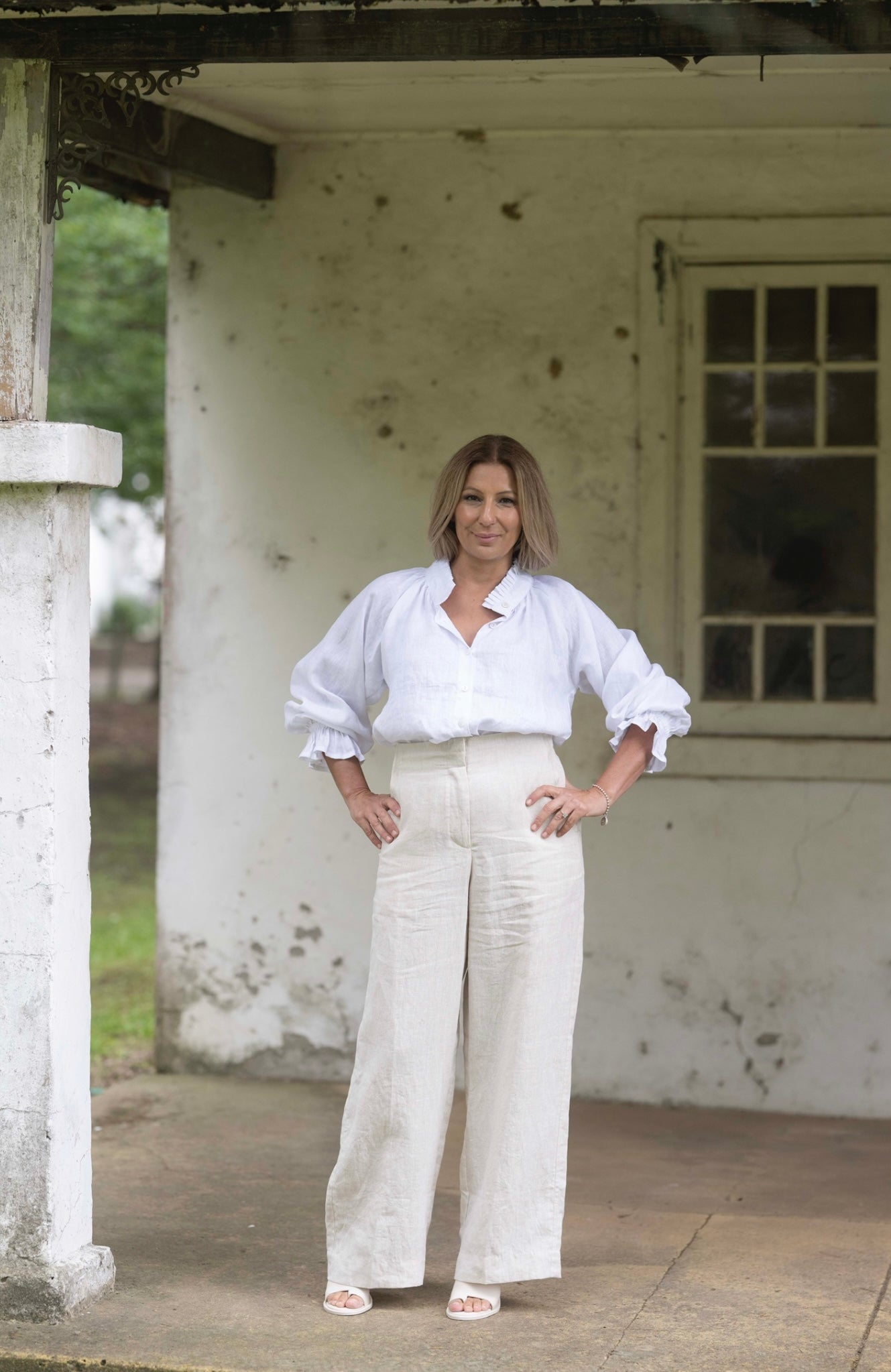 Daisy Linen Top - White