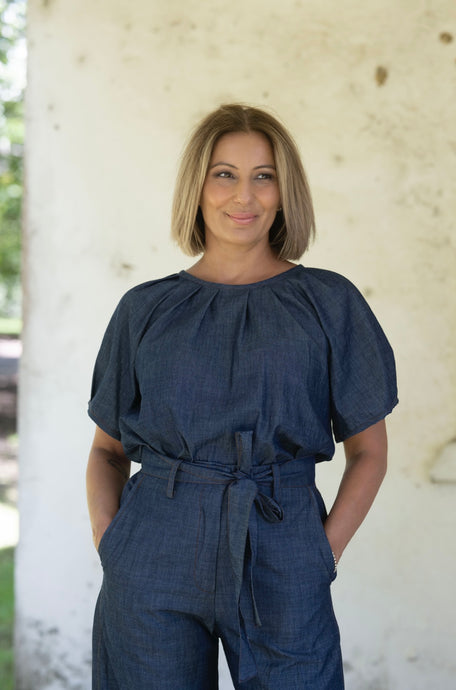 Lily Linen Top - Chambray
