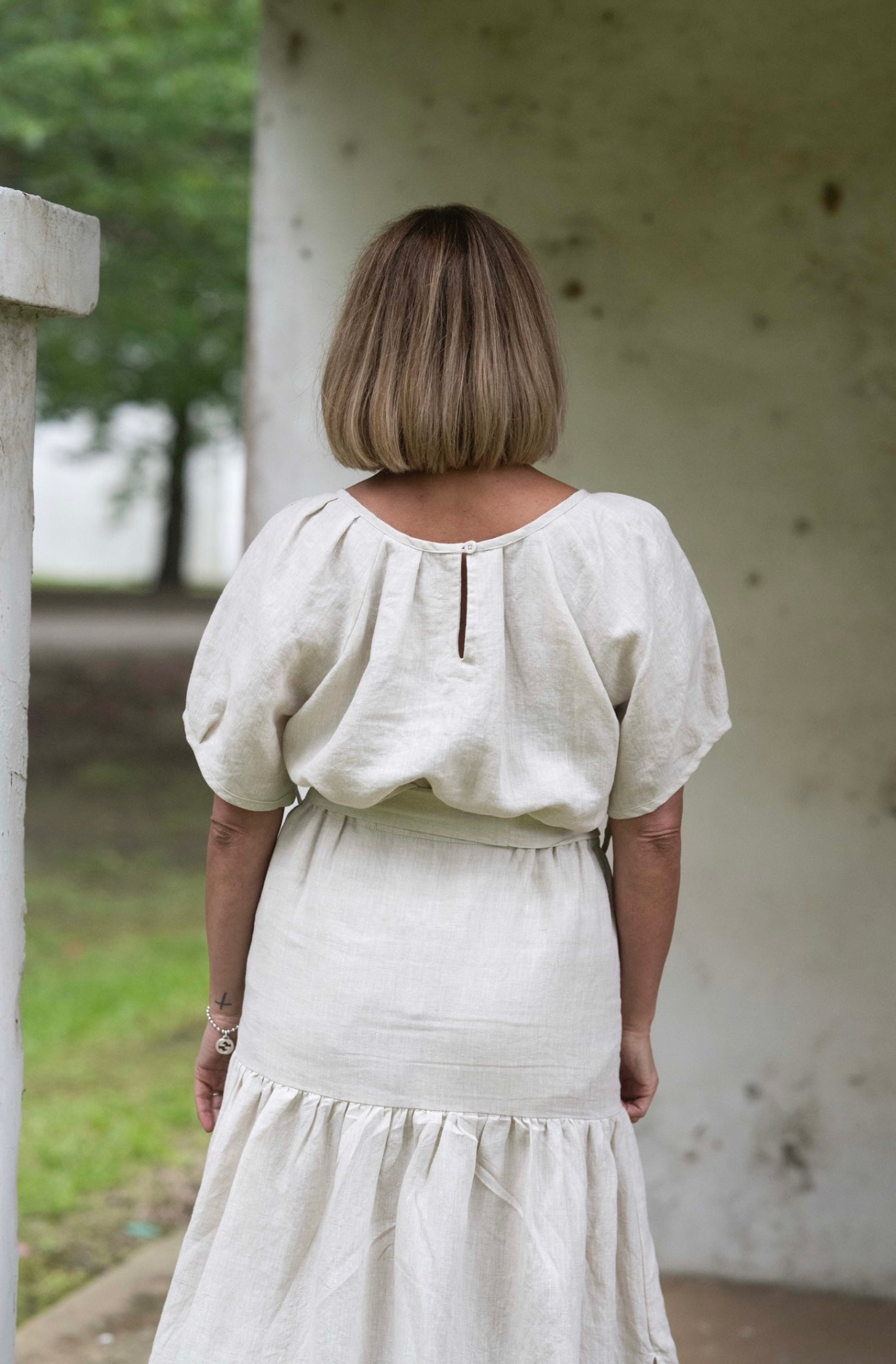 Lily Linen Top - Ecru