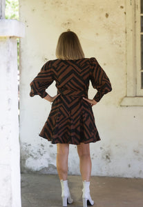 Wanda Linen Dress - Sorrel/Black Print