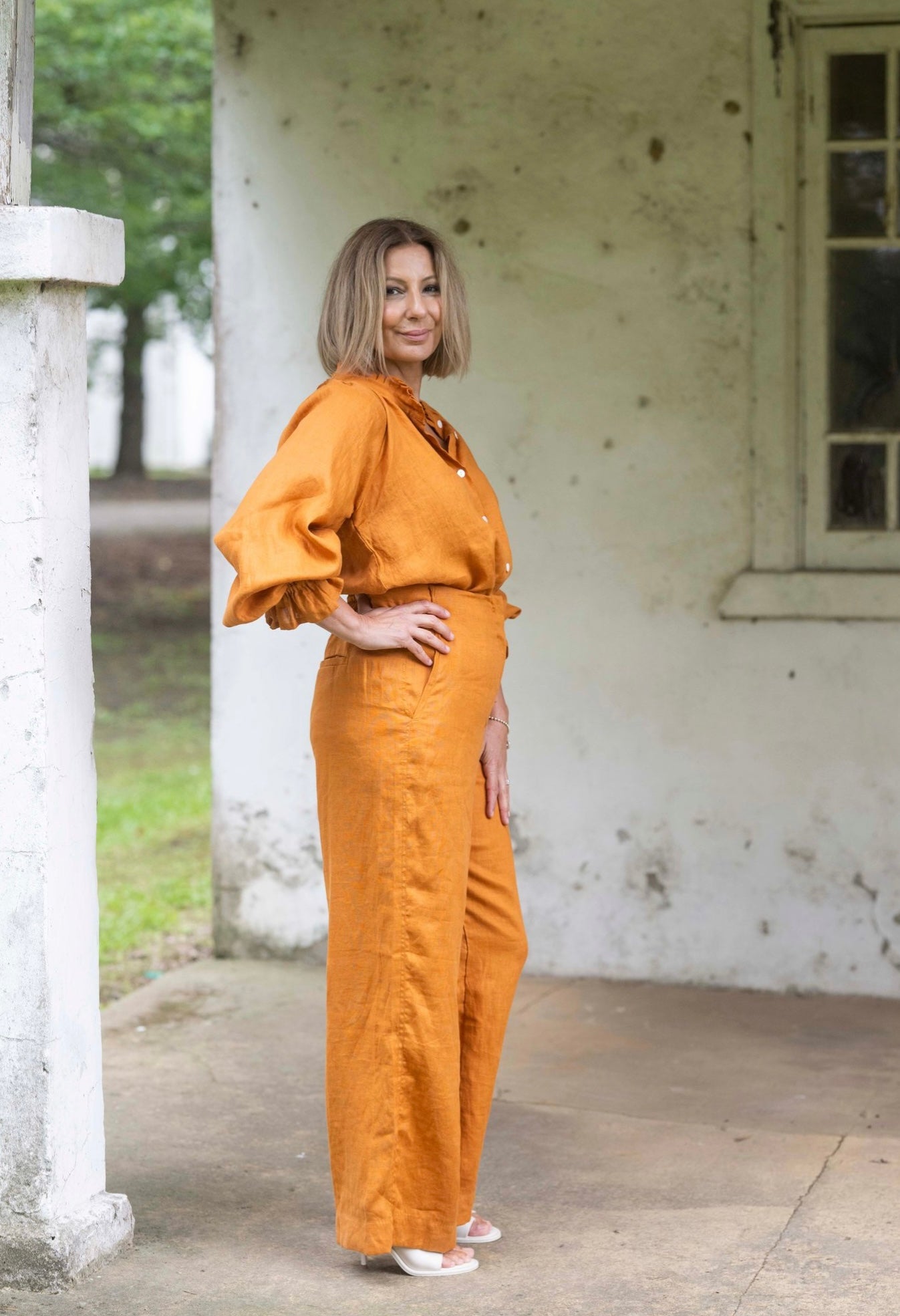 Daisy Linen Top - Marigold