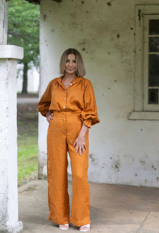 Daisy Linen Top - Marigold