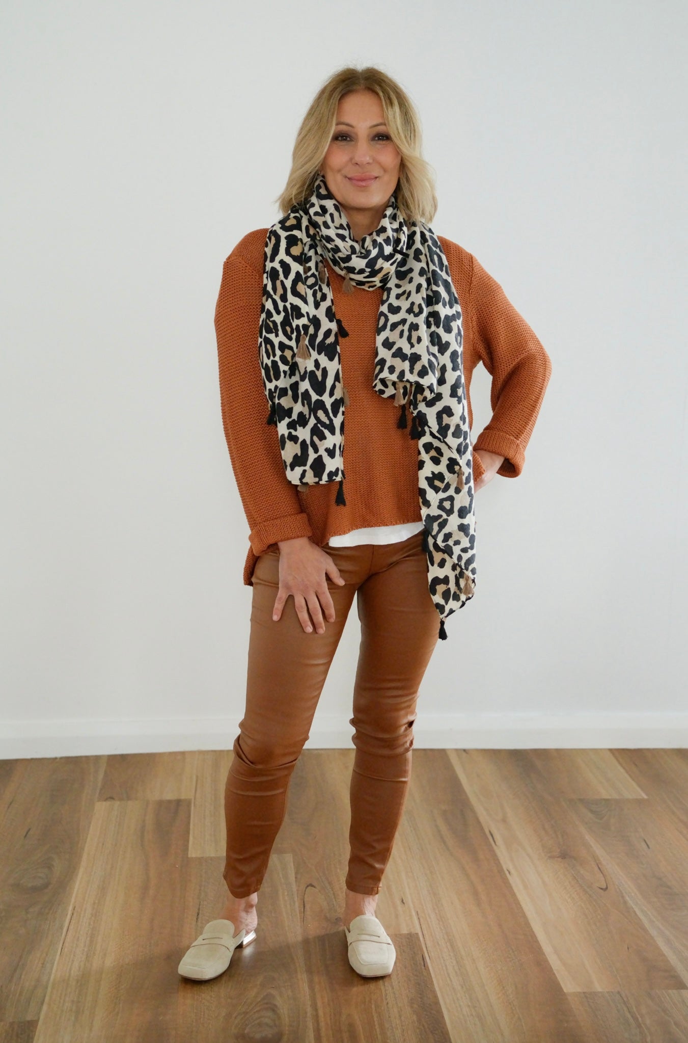 Lena Leopard Scarf - Light