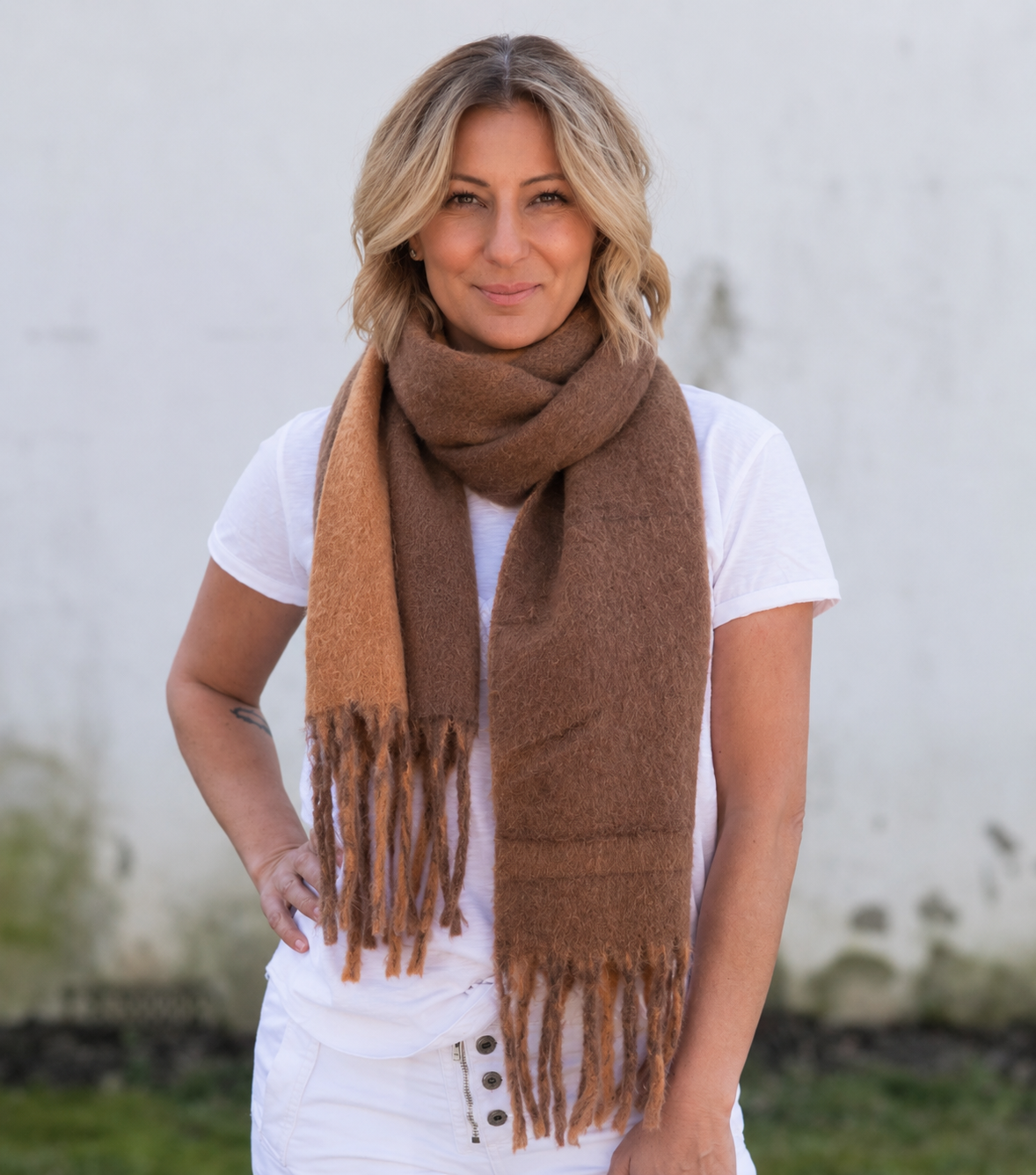 Sienna Scarf - Chocolate and Caramel