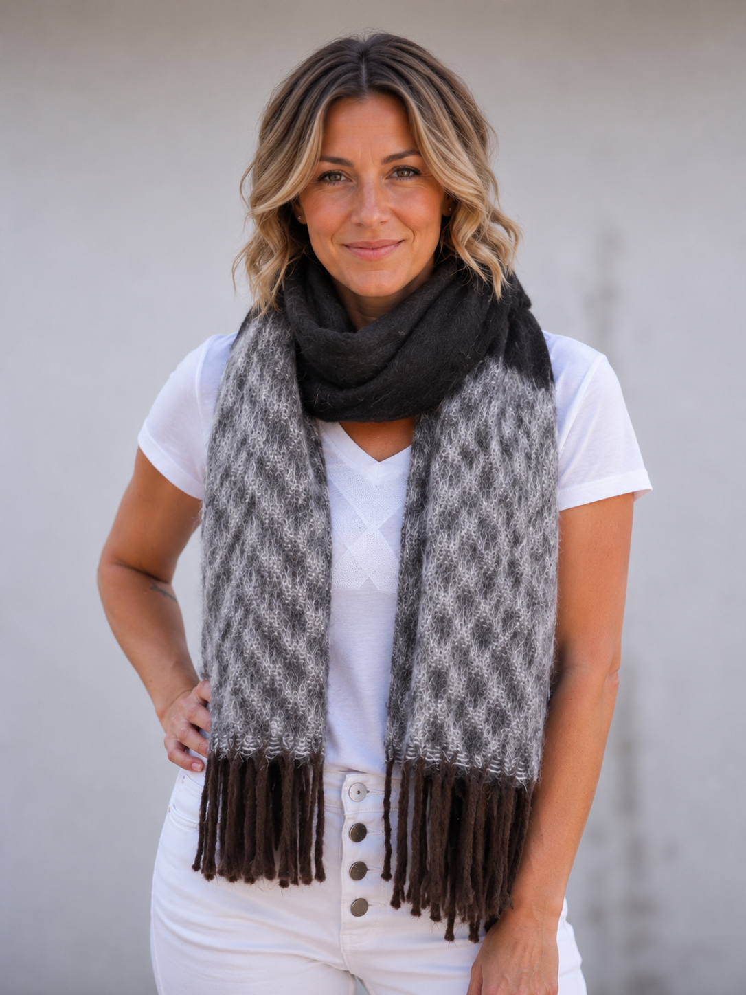 Sienna Scarf - Grey and Black
