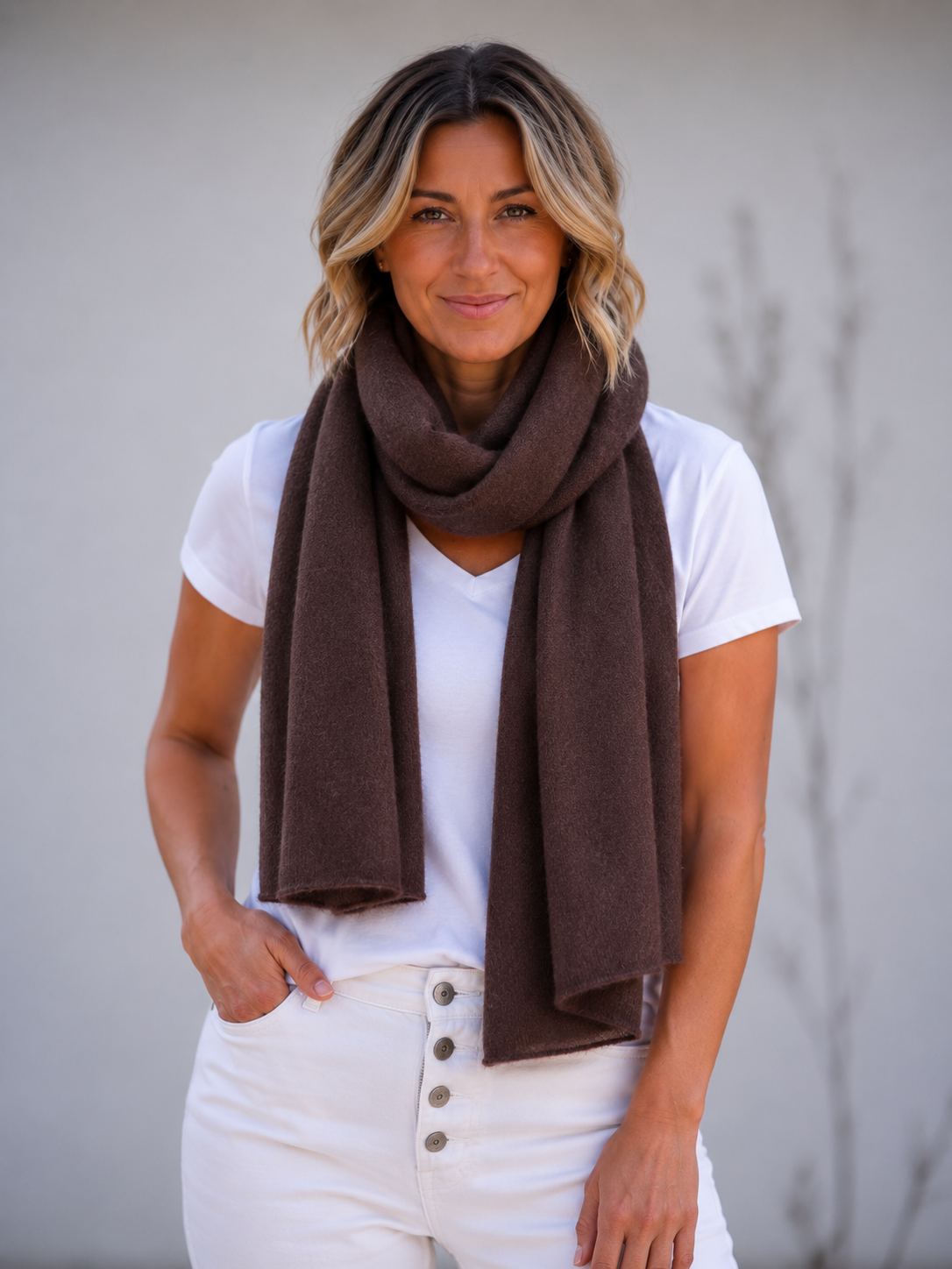 Cashmere Scarf - Espresso