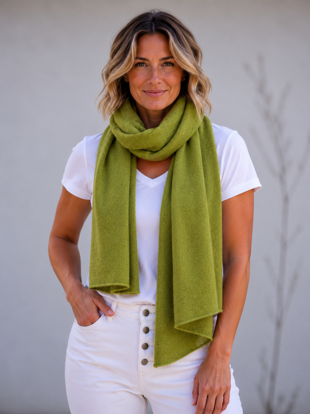 Cashmere Scarf - Grass