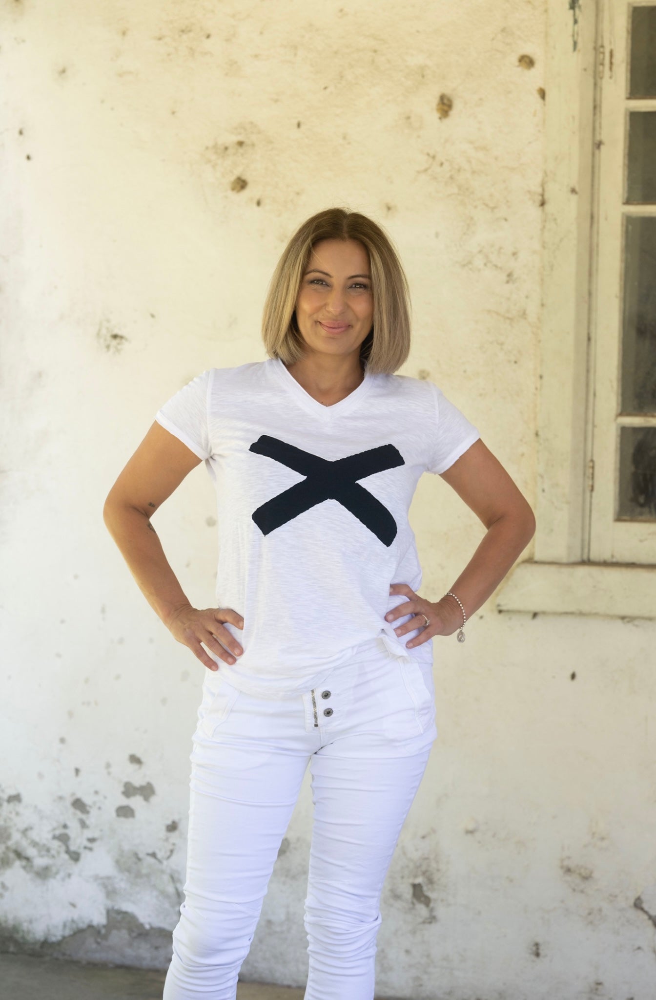 Wanderlust X T-shirt White/Navy Cross