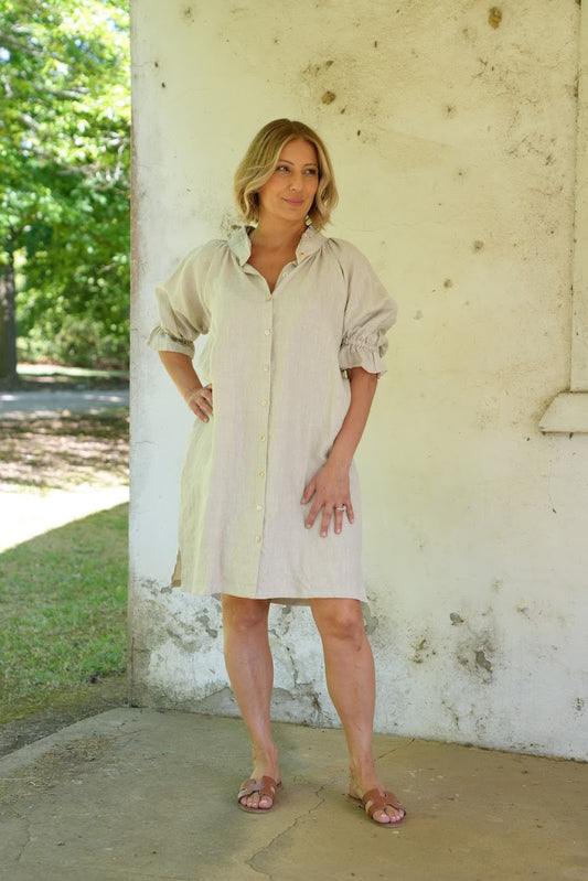 Dahlia linen dress - Ecru