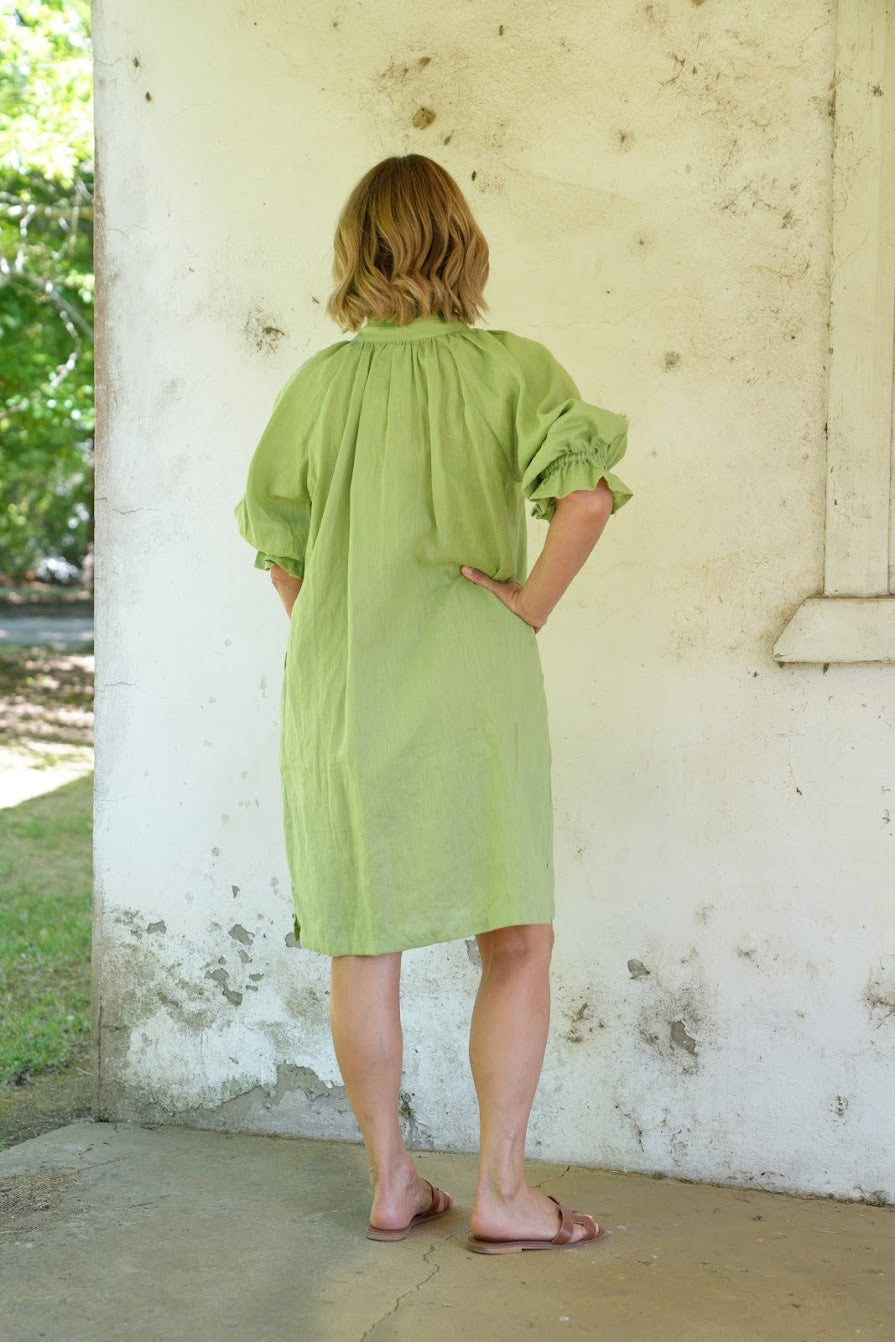 Dahlia linen dress - Sage