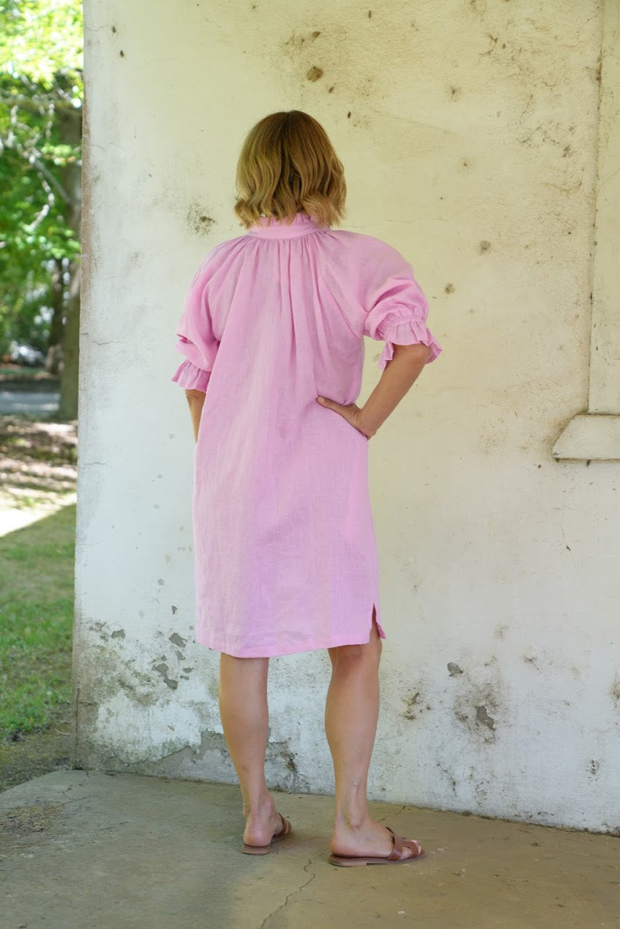 Dahlia linen dress - Pink