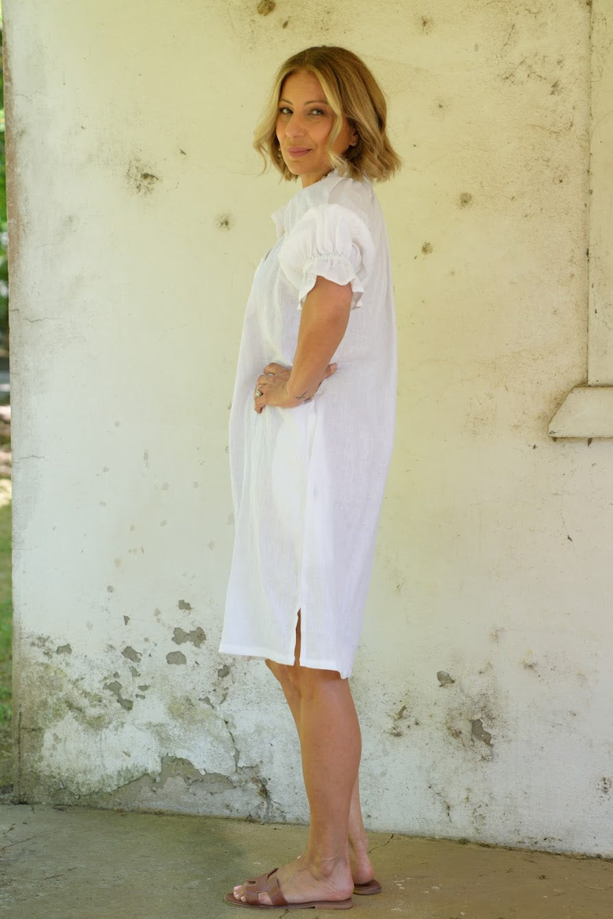 Dahlia linen dress - White