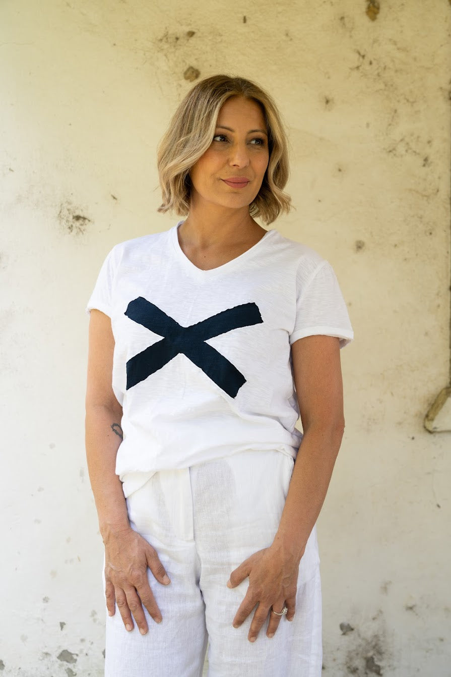 Wanderlust X T-shirt White/Navy Cross