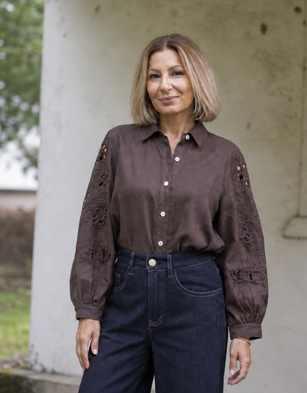 Bowie Linen Shirt - Espresso