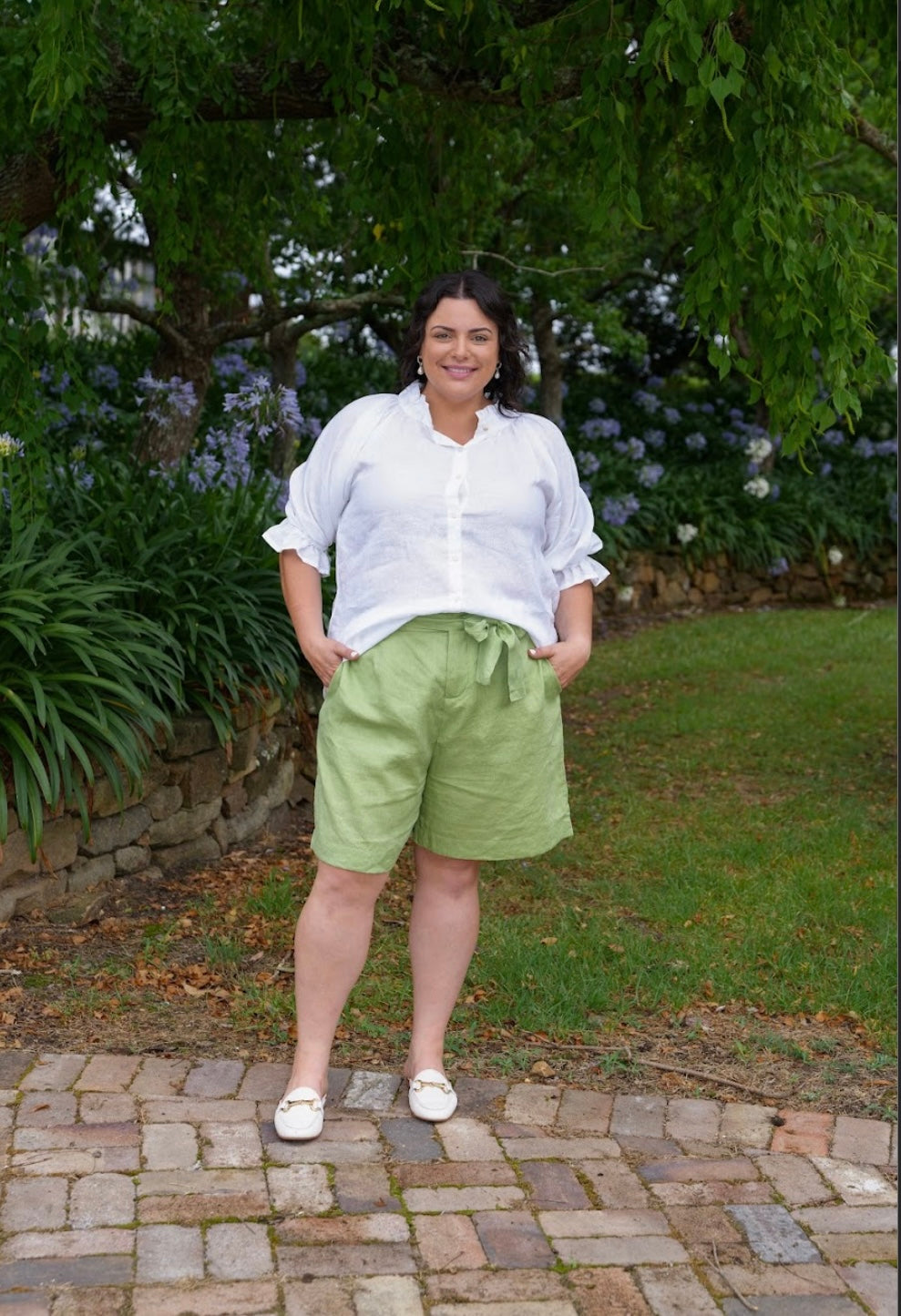 Daisy Linen Top - White