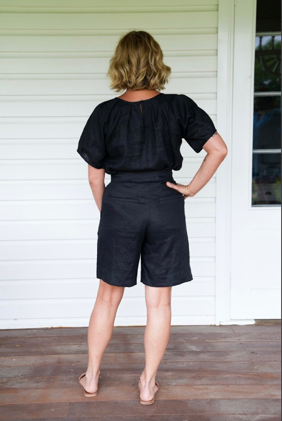 Gracie  Linen Shorts - Black