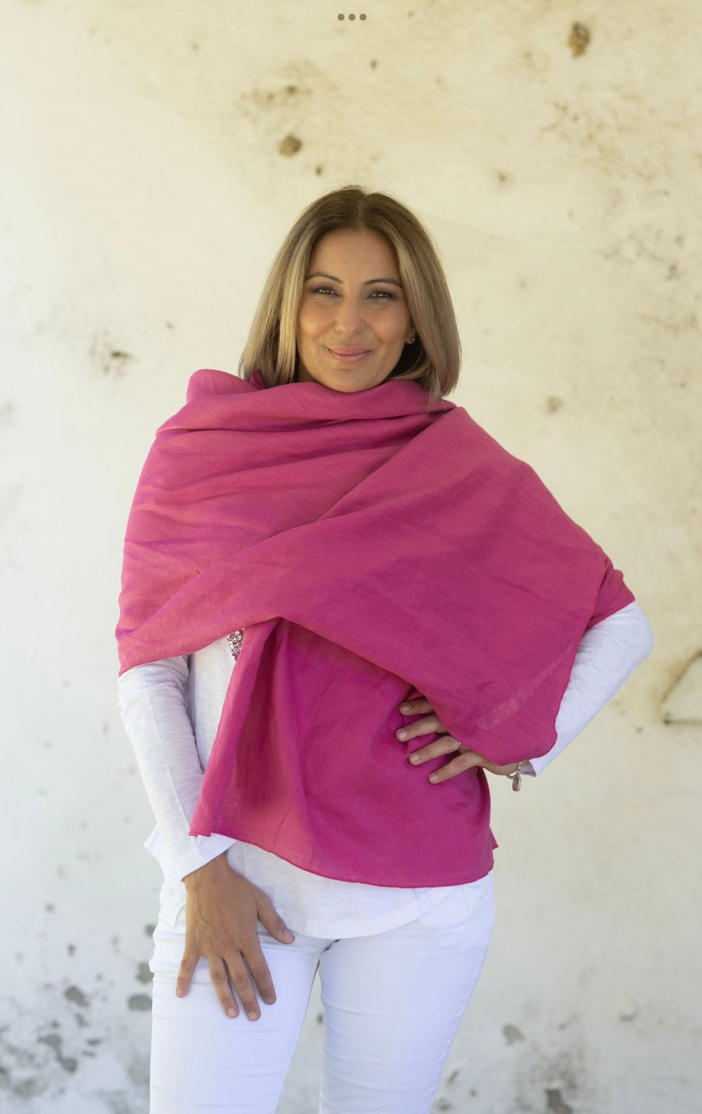 Ava Linen Scarf - Rose