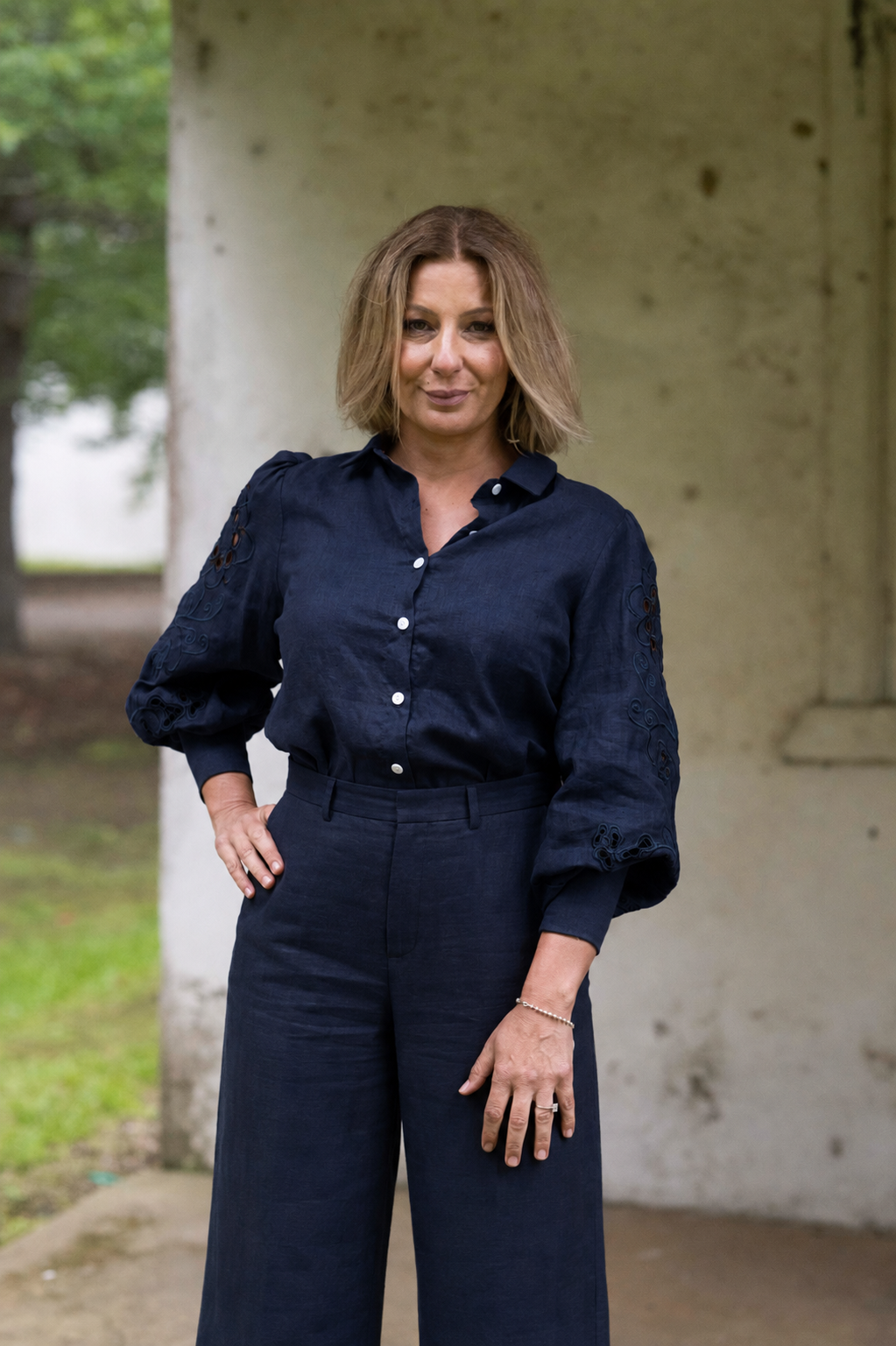 Bowie Linen Shirt - Navy