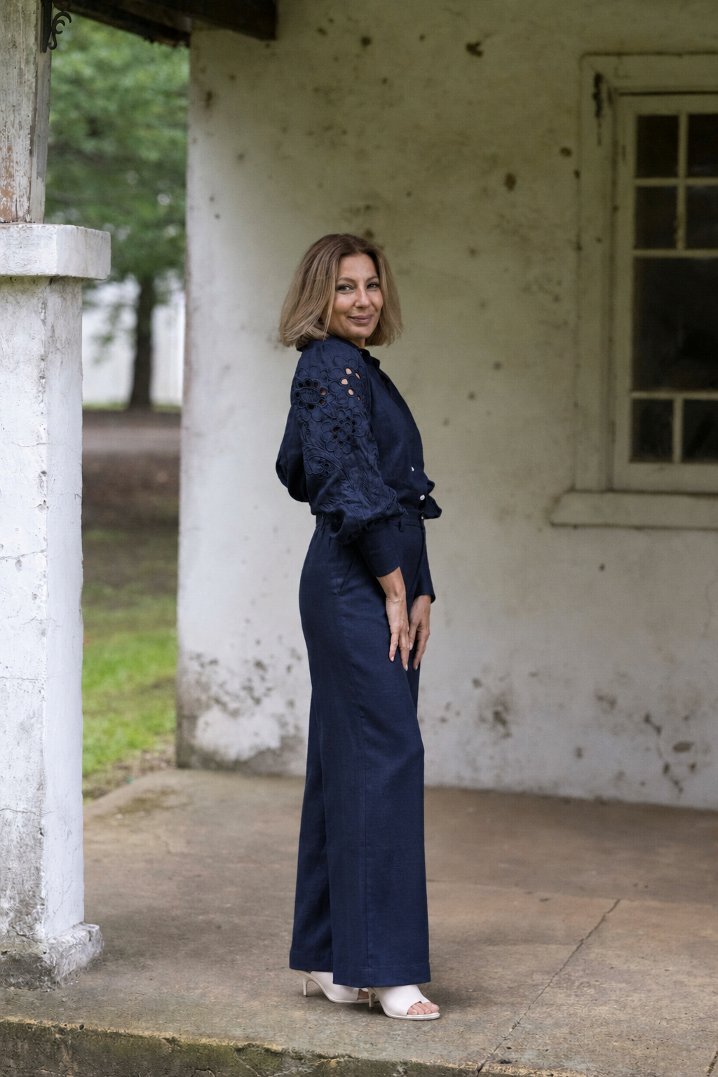 Bowie Linen Shirt - Navy
