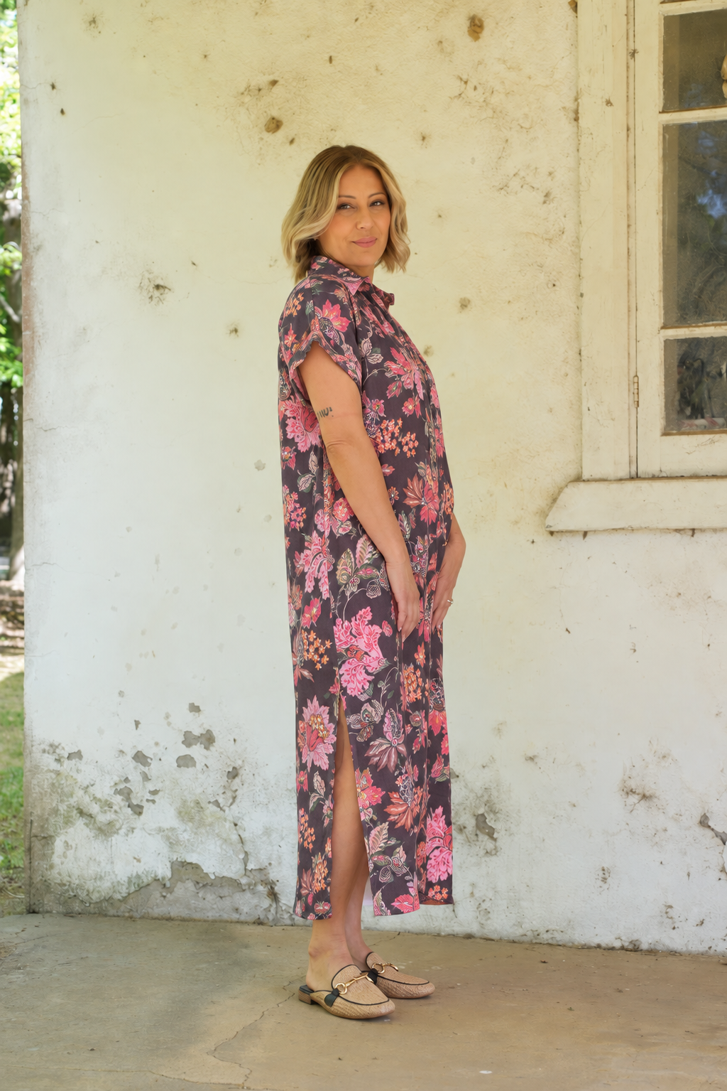 Martha Dress - Espresso Floral