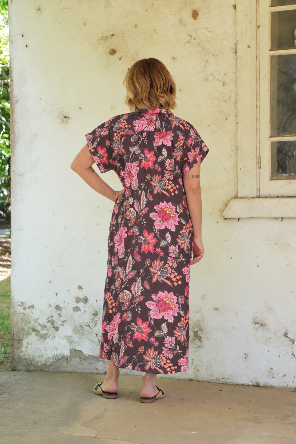 Martha Dress - Espresso Floral