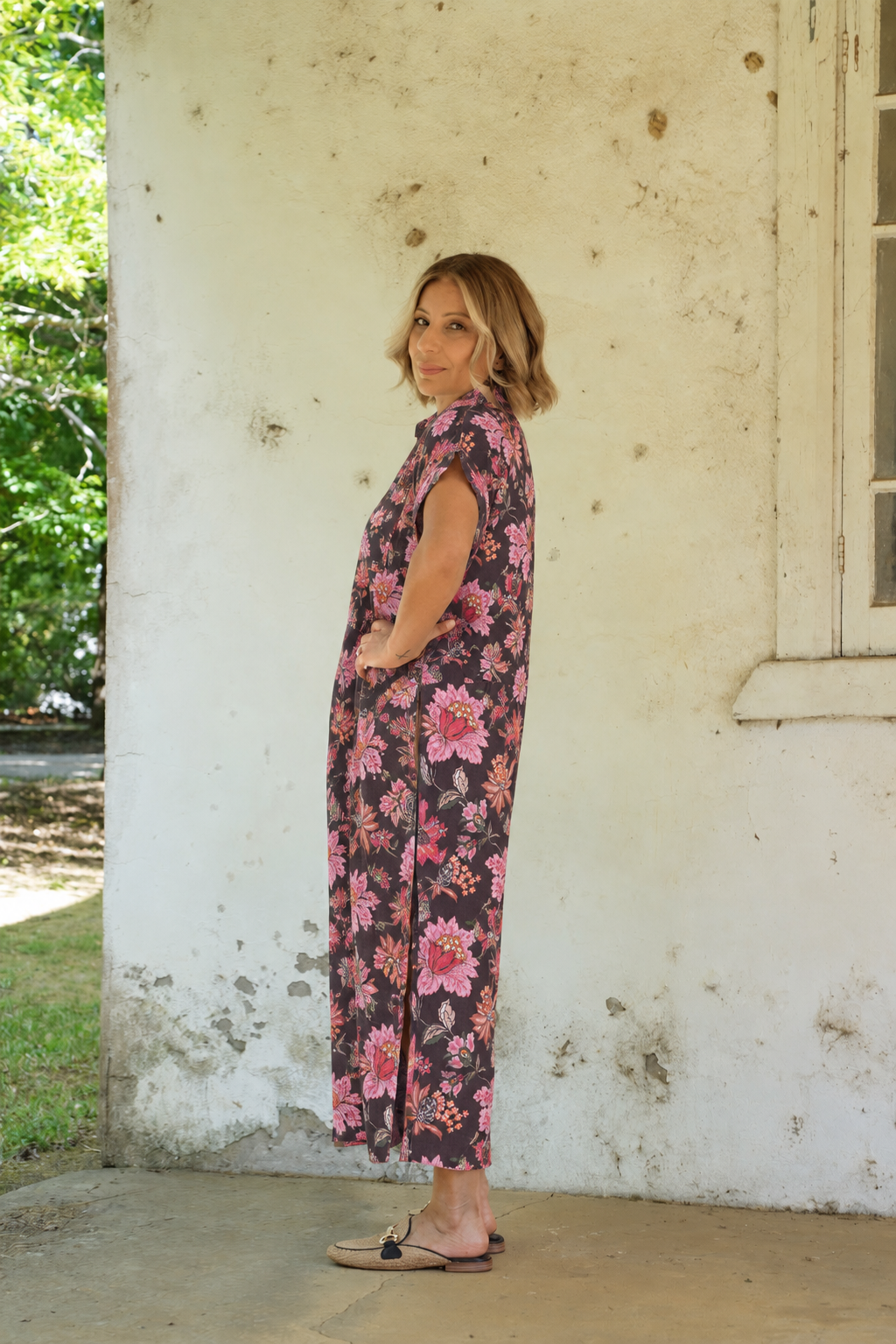 Martha Dress - Espresso Floral