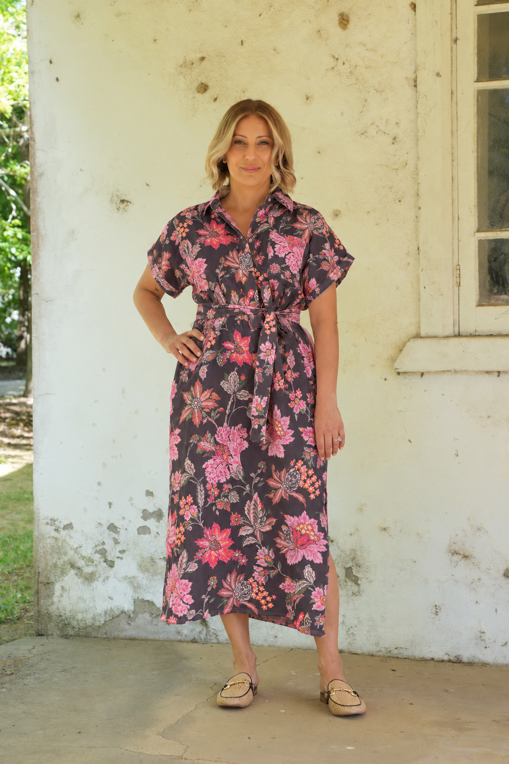 Martha Dress - Espresso Floral