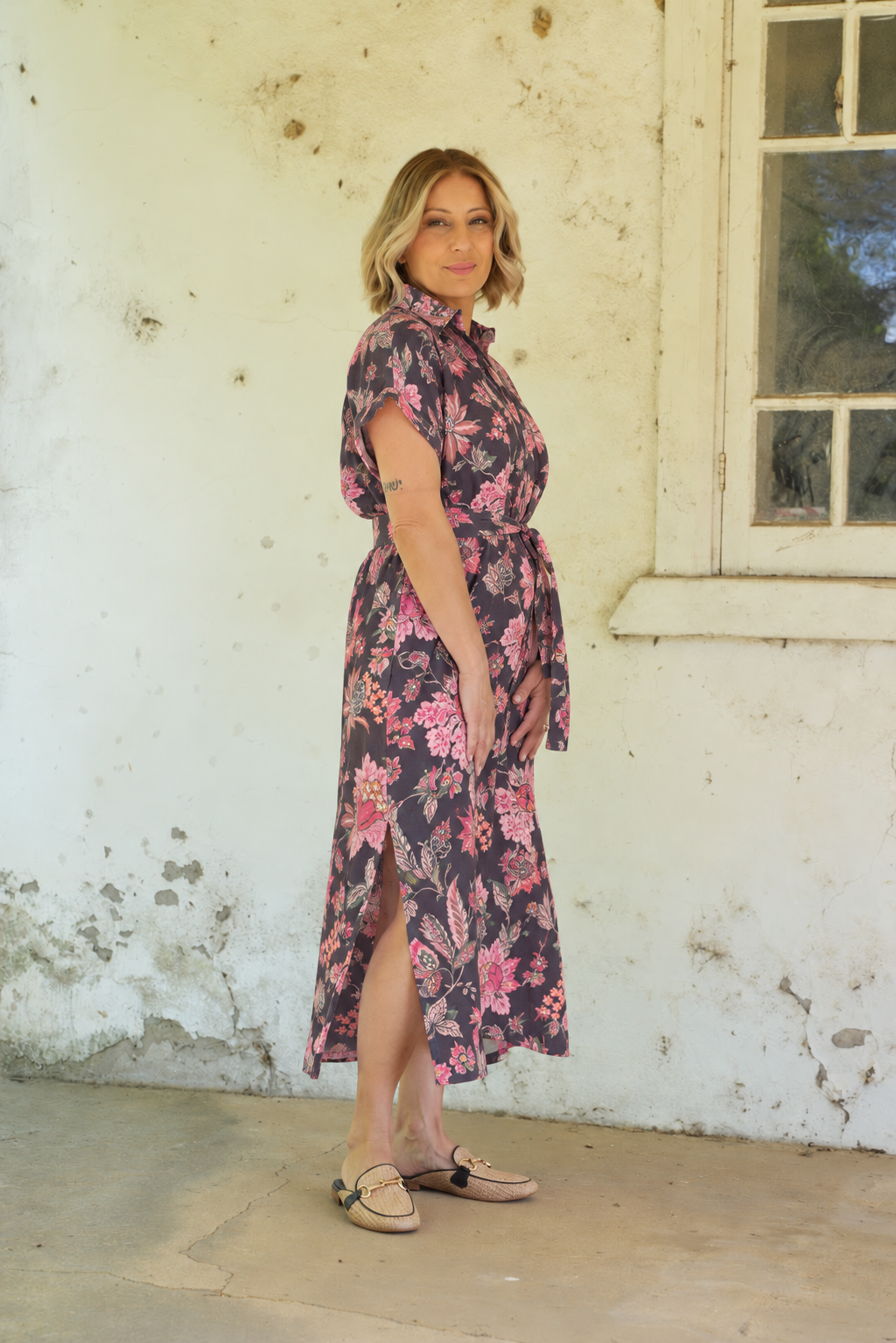 Martha Dress - Espresso Floral