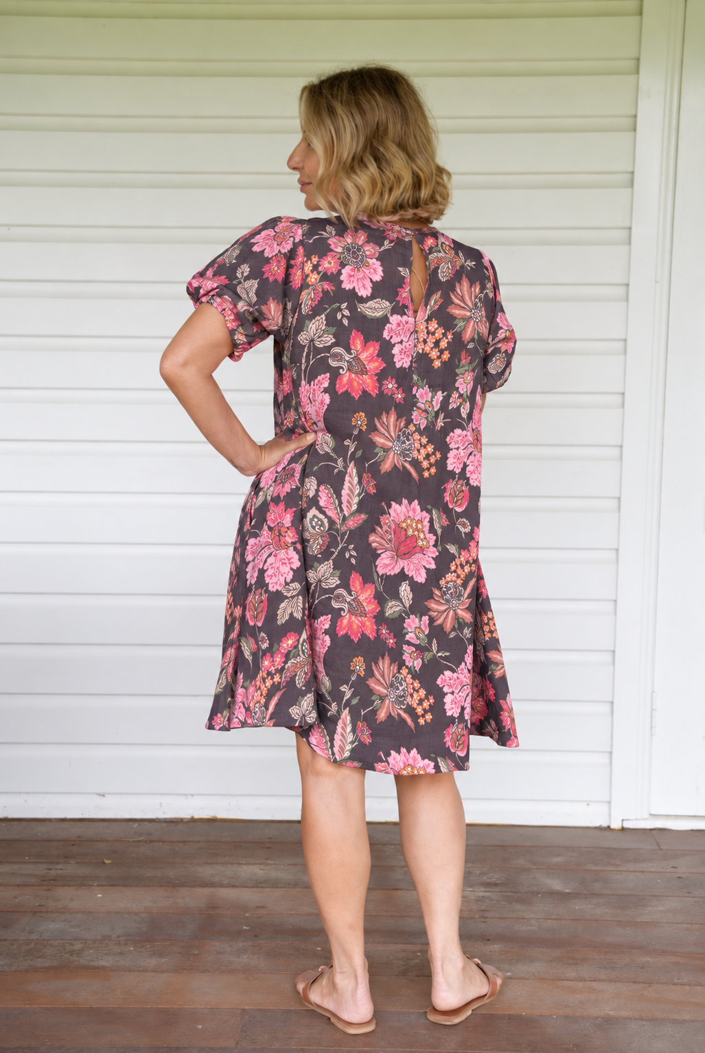 Sasha Dress - Espresso Floral