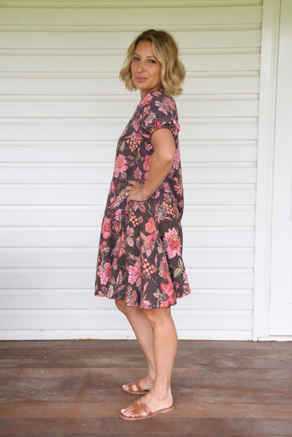 Sasha Dress - Espresso Floral