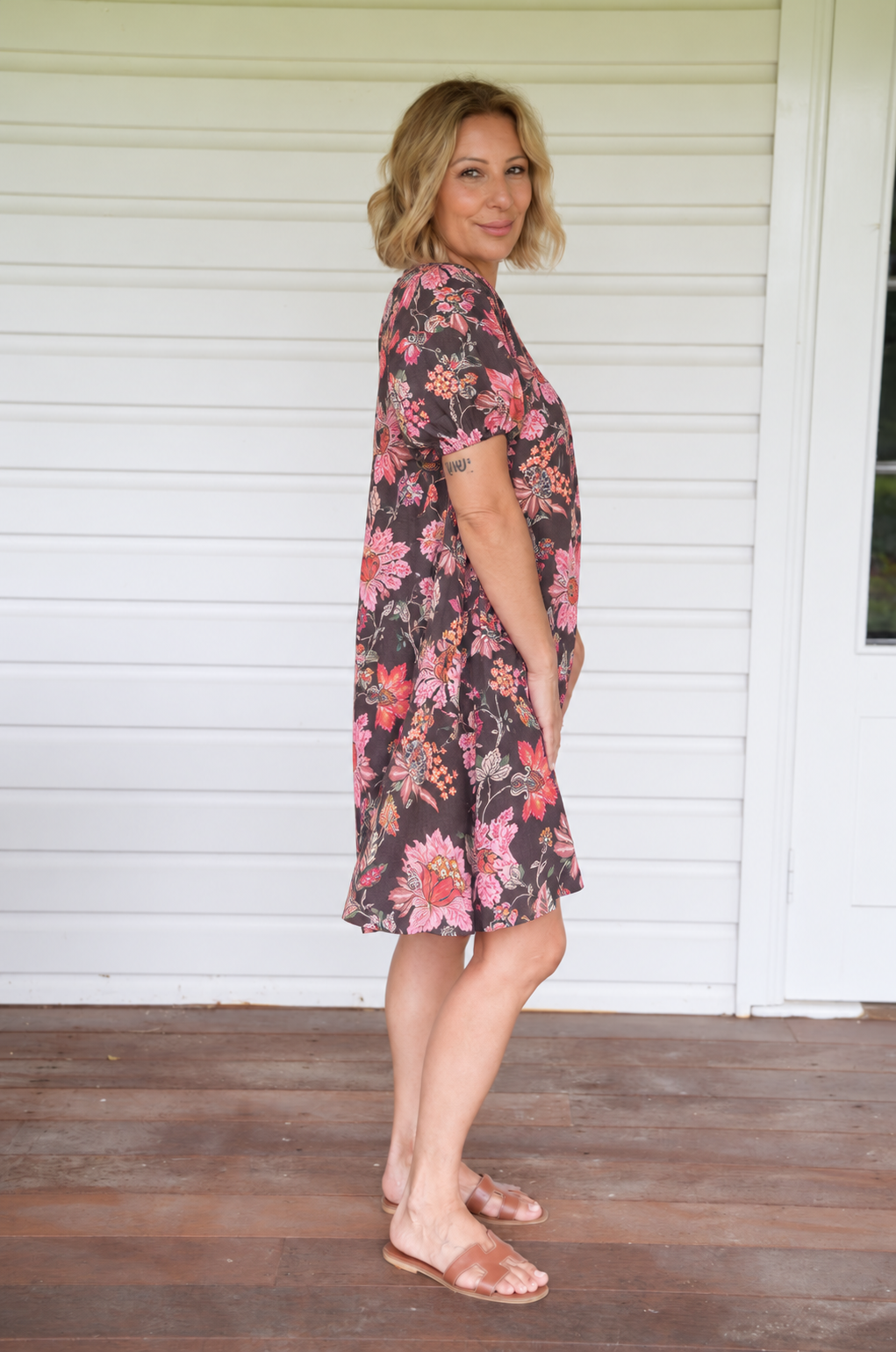 Sasha Dress - Espresso Floral