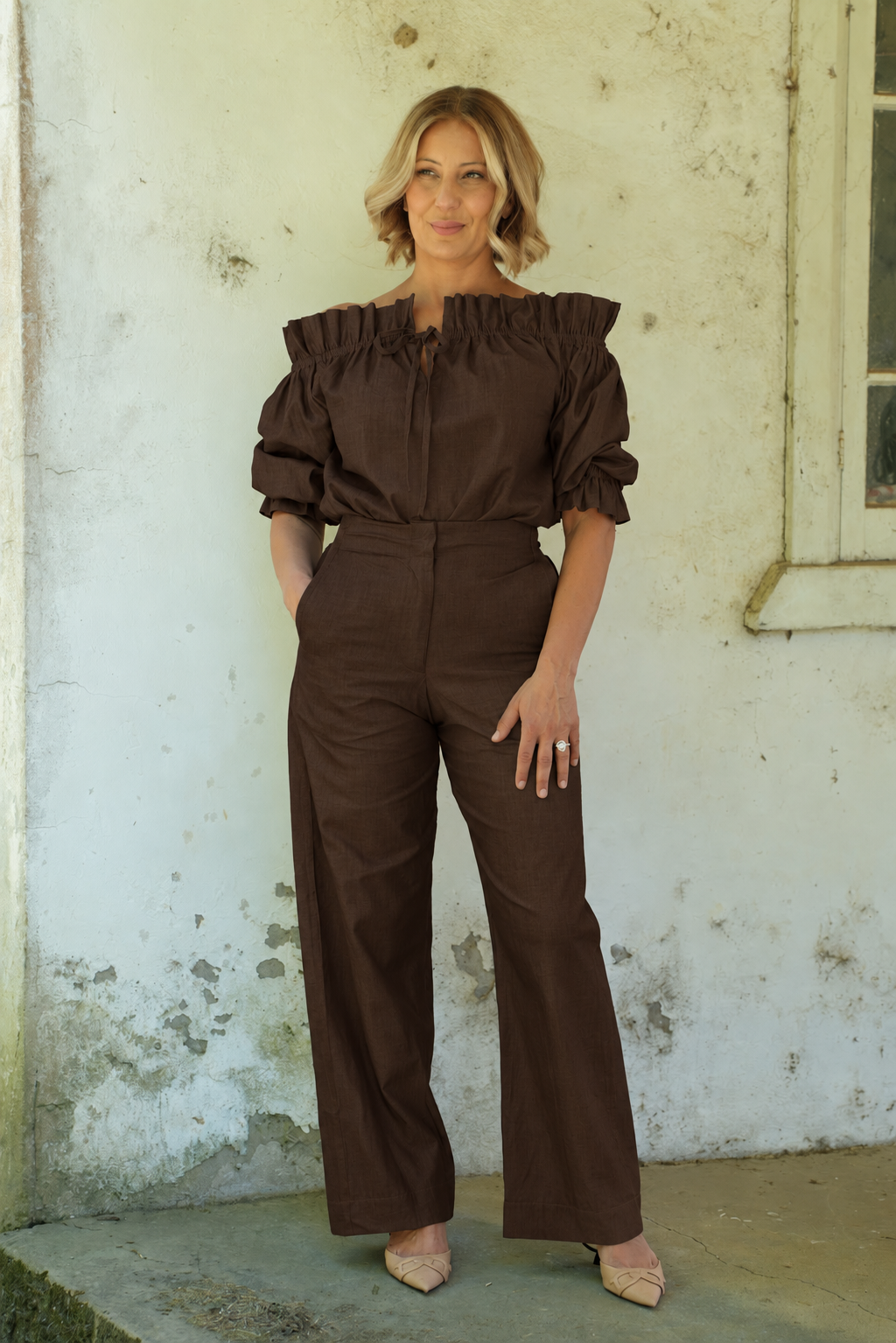 Ginny Linen Pants - Espresso