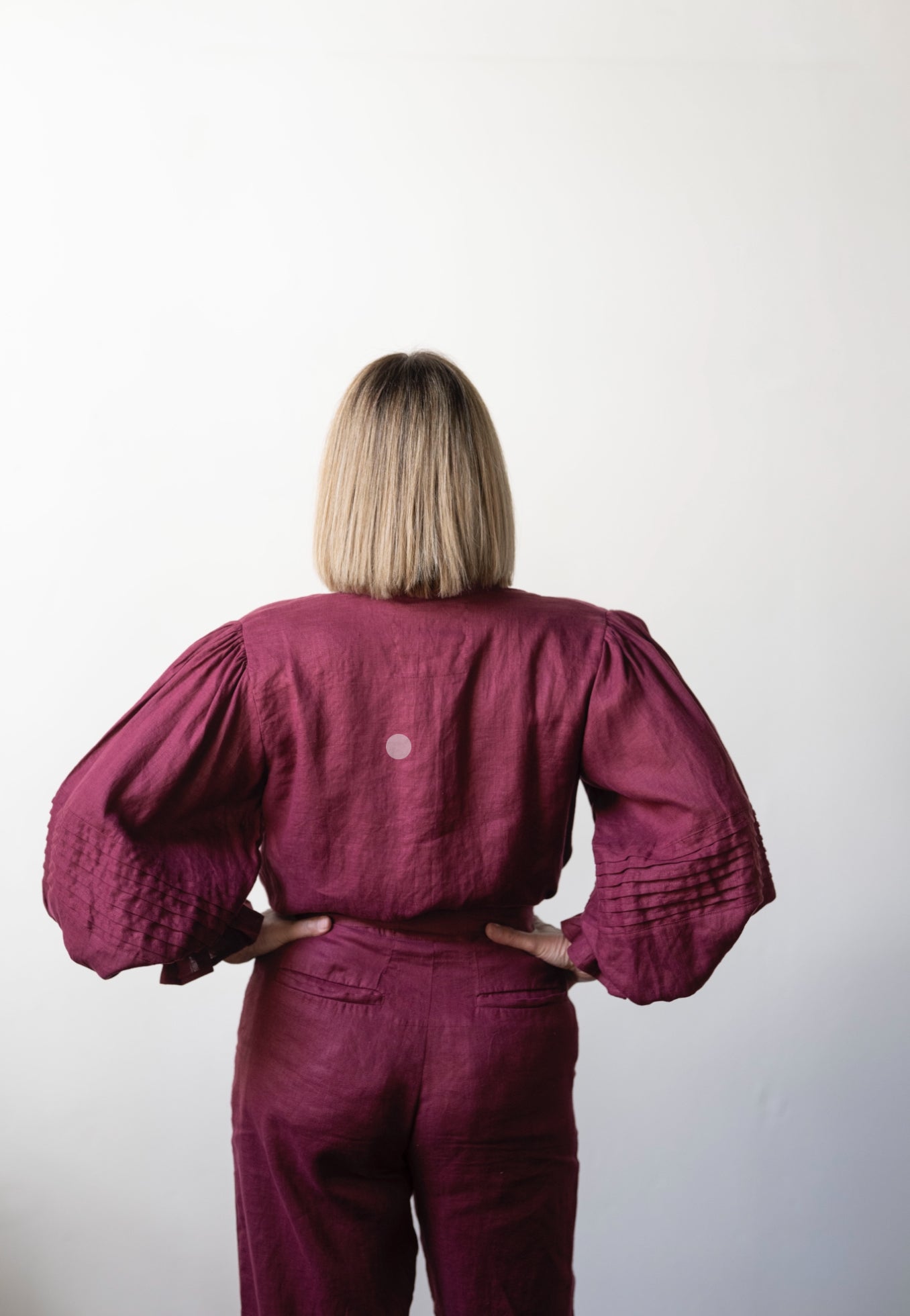 Annie Pintuck Linen Shirt - Sangria