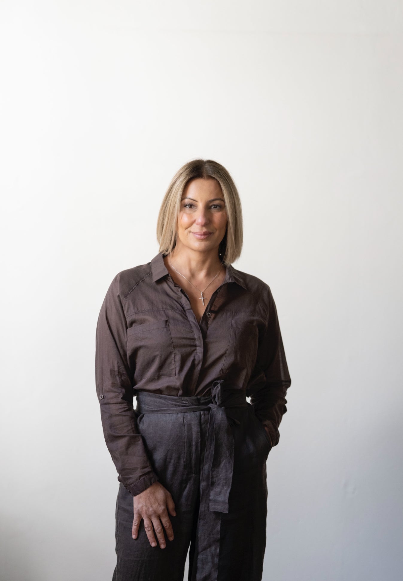 Olivia Sheer Cotton Shirt - Espresso