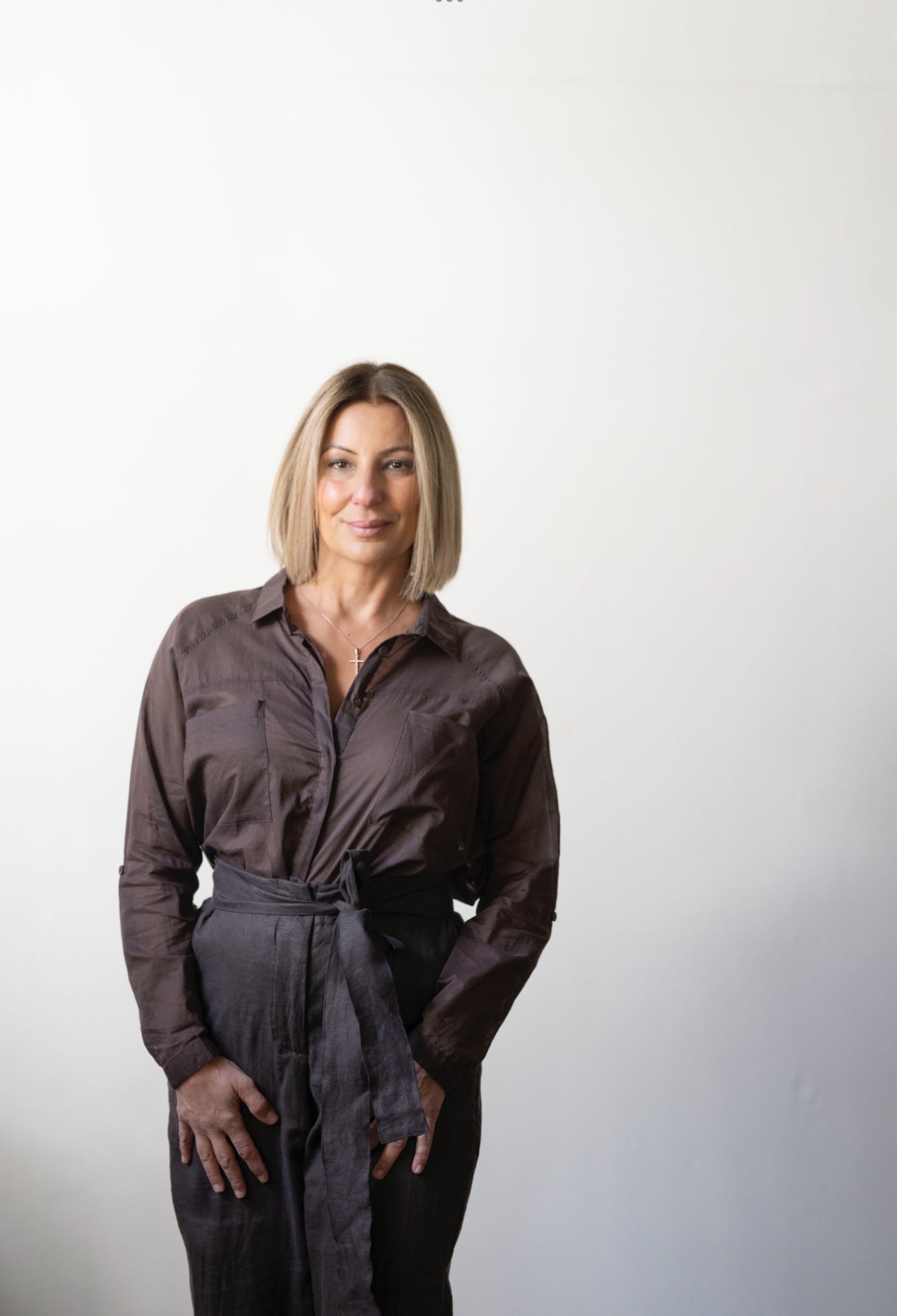 Olivia Sheer Cotton Shirt - Espresso