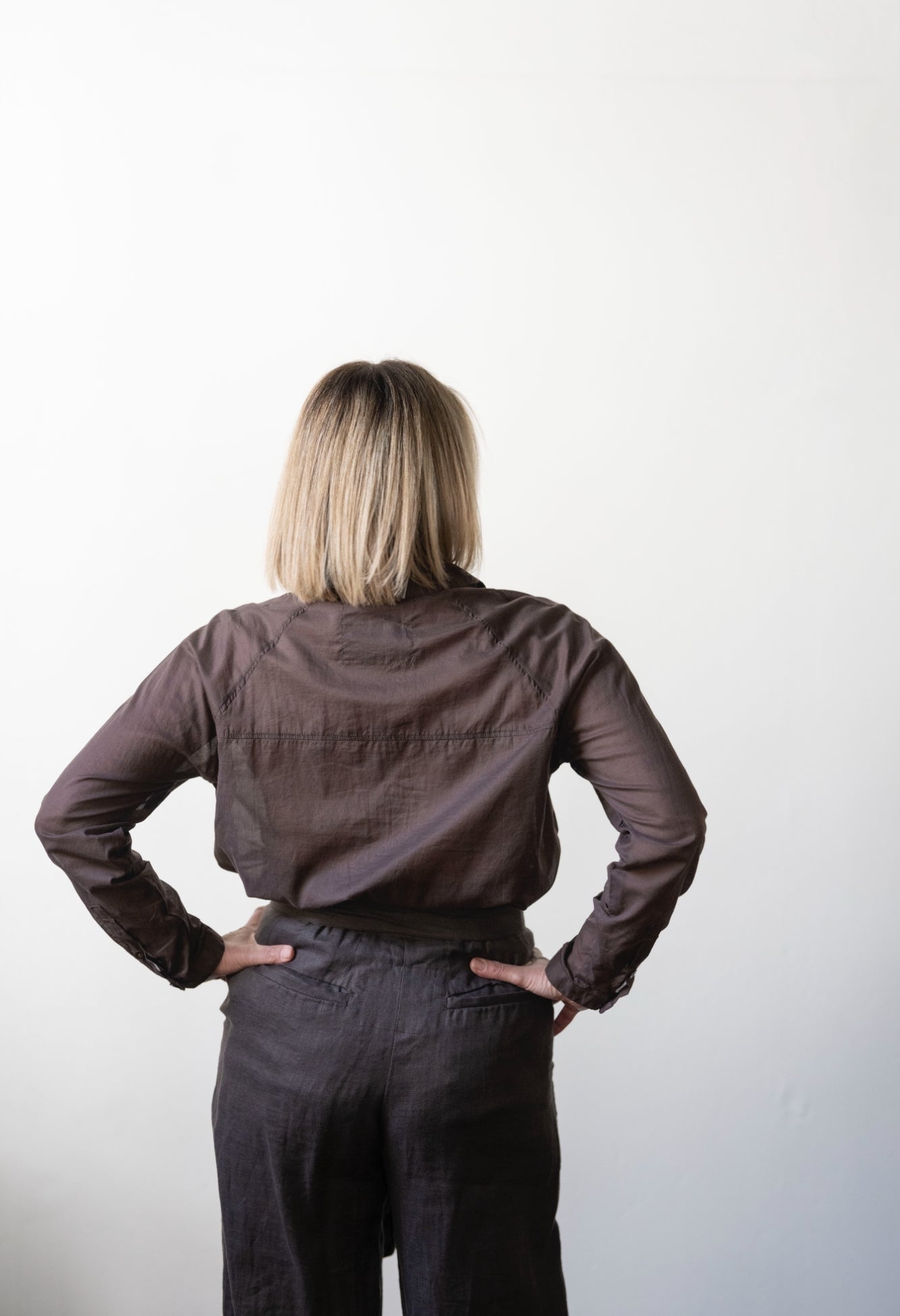 Olivia Sheer Cotton Shirt - Espresso