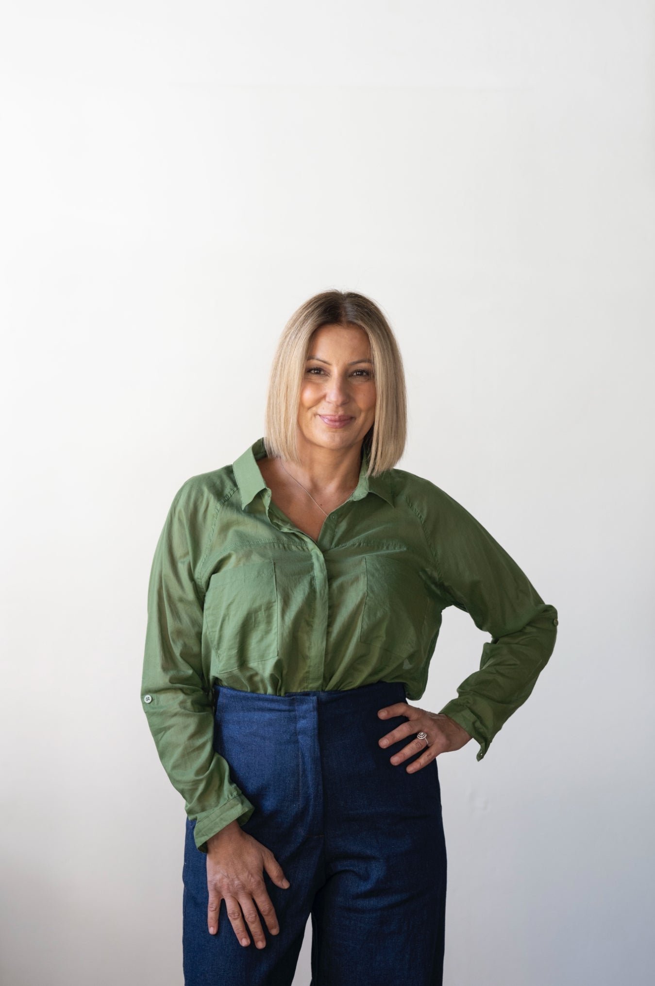 Olivia Sheer Cotton Shirt - Cypress