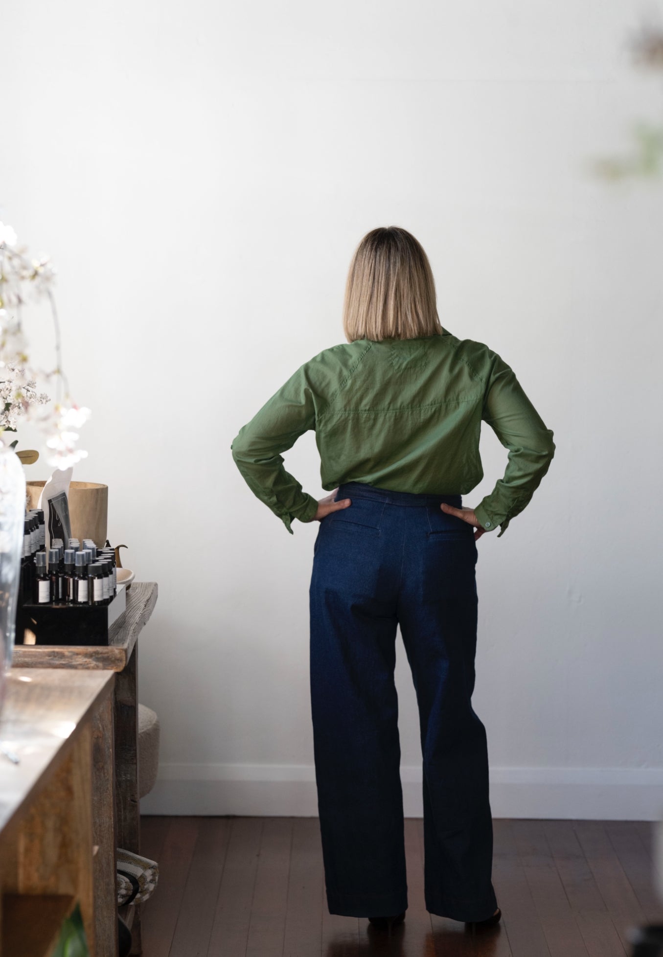 Olivia Sheer Cotton Shirt - Cypress
