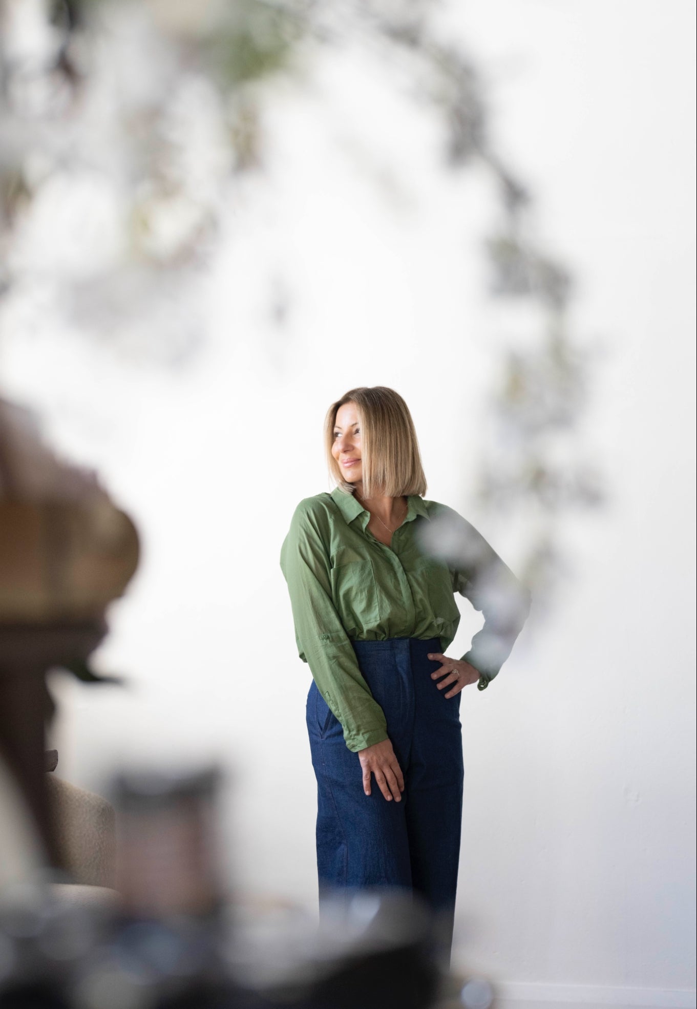 Olivia Sheer Cotton Shirt - Cypress