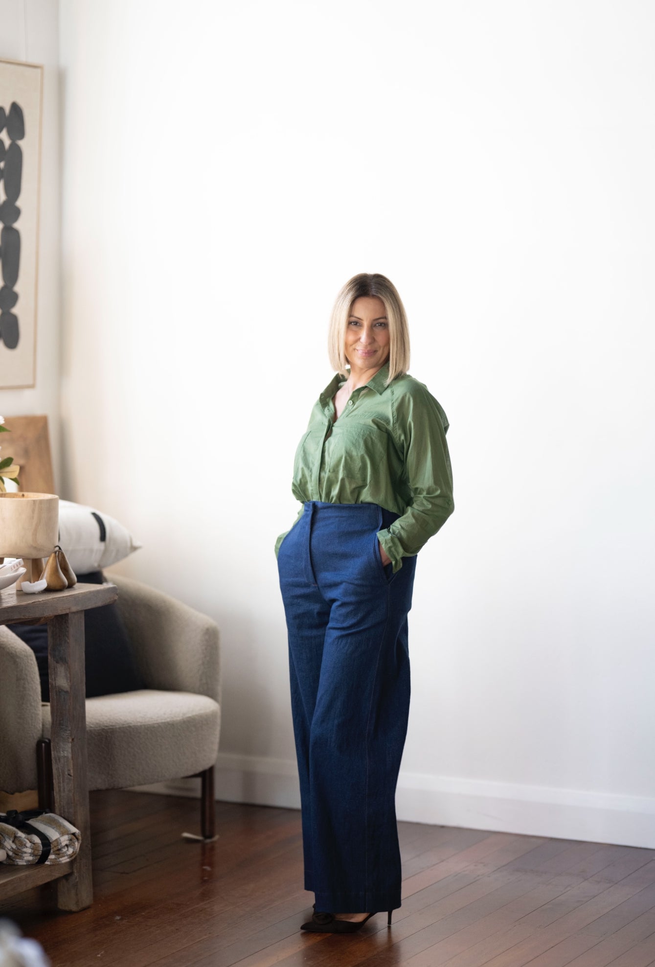 Olivia Sheer Cotton Shirt - Cypress