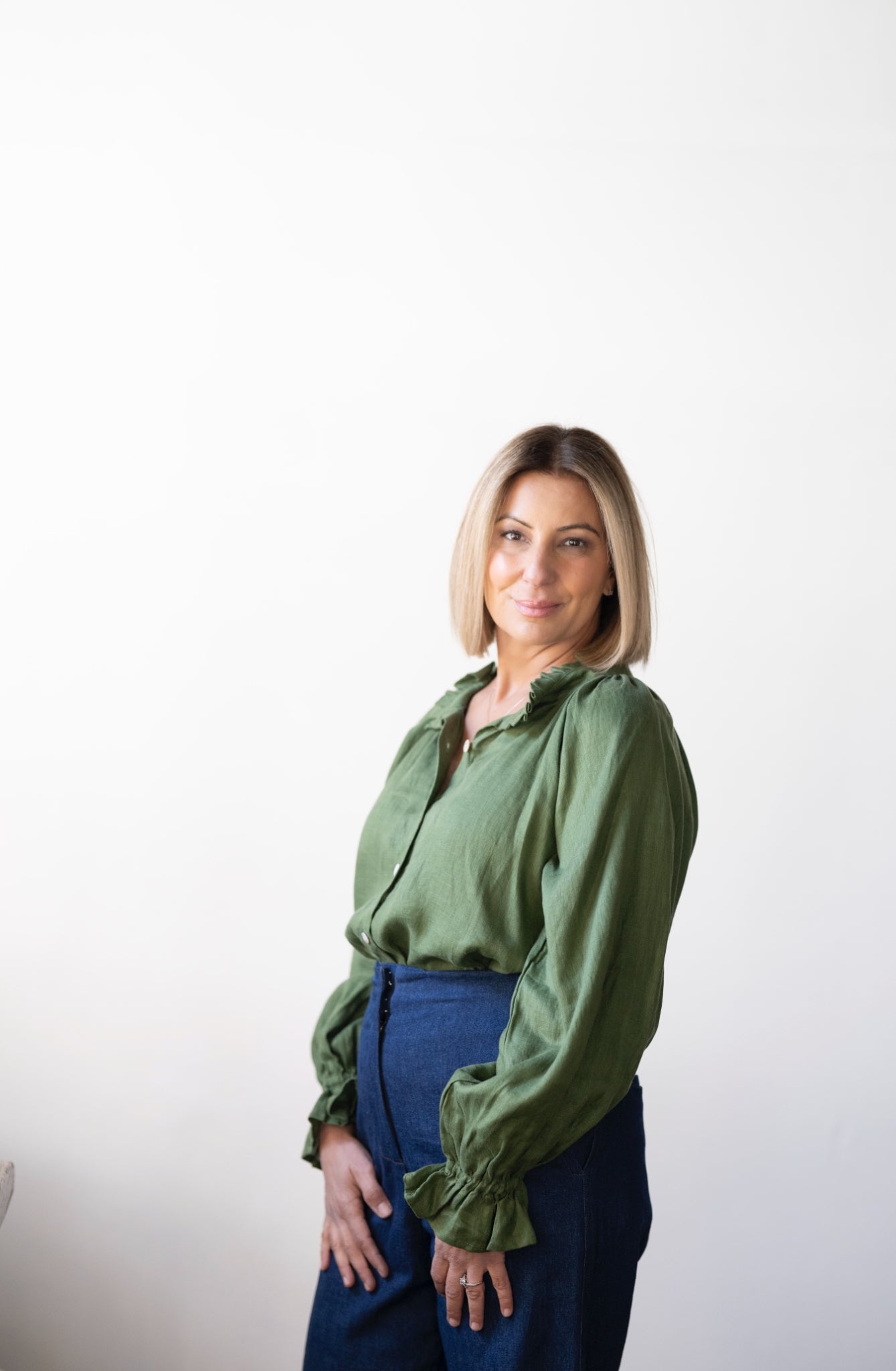 Daisy Linen Top - Cypress