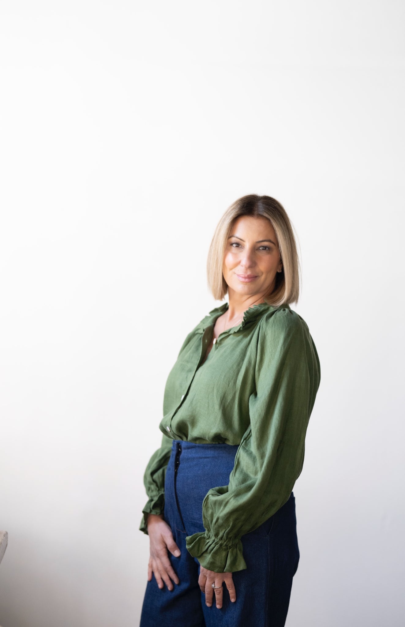 Daisy Linen Top - Cypress