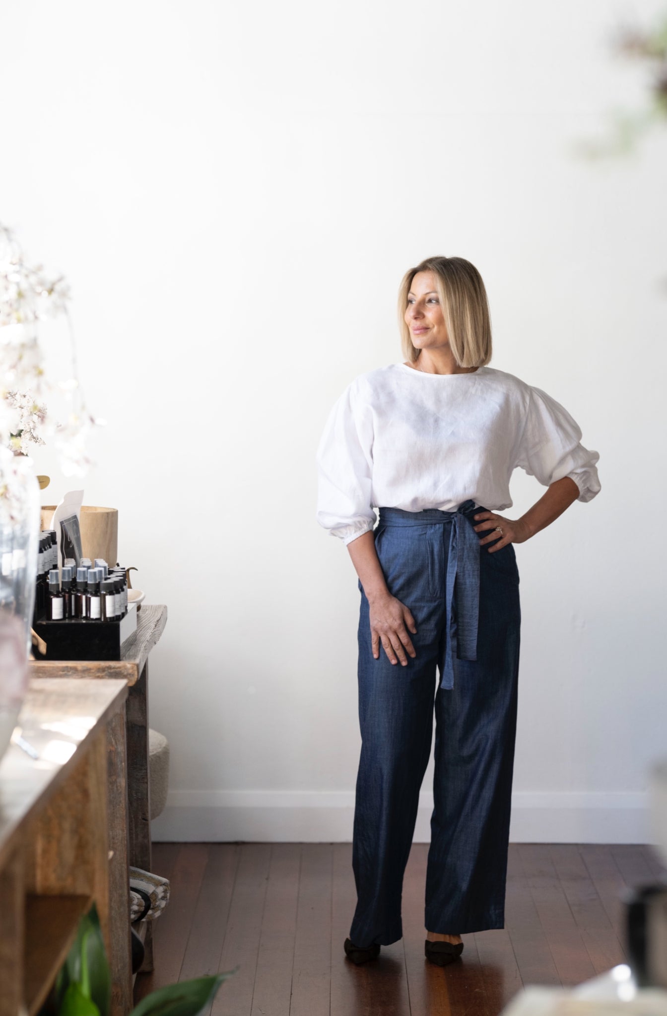 Tessa Linen Top - White
