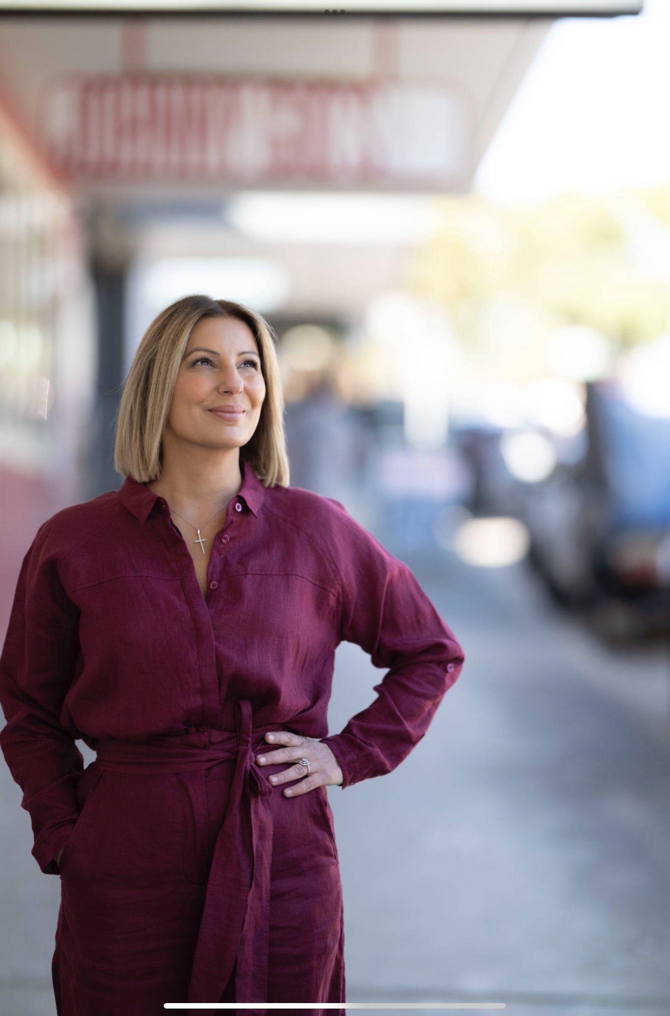 Carrie Linen Shirt - Sangria
