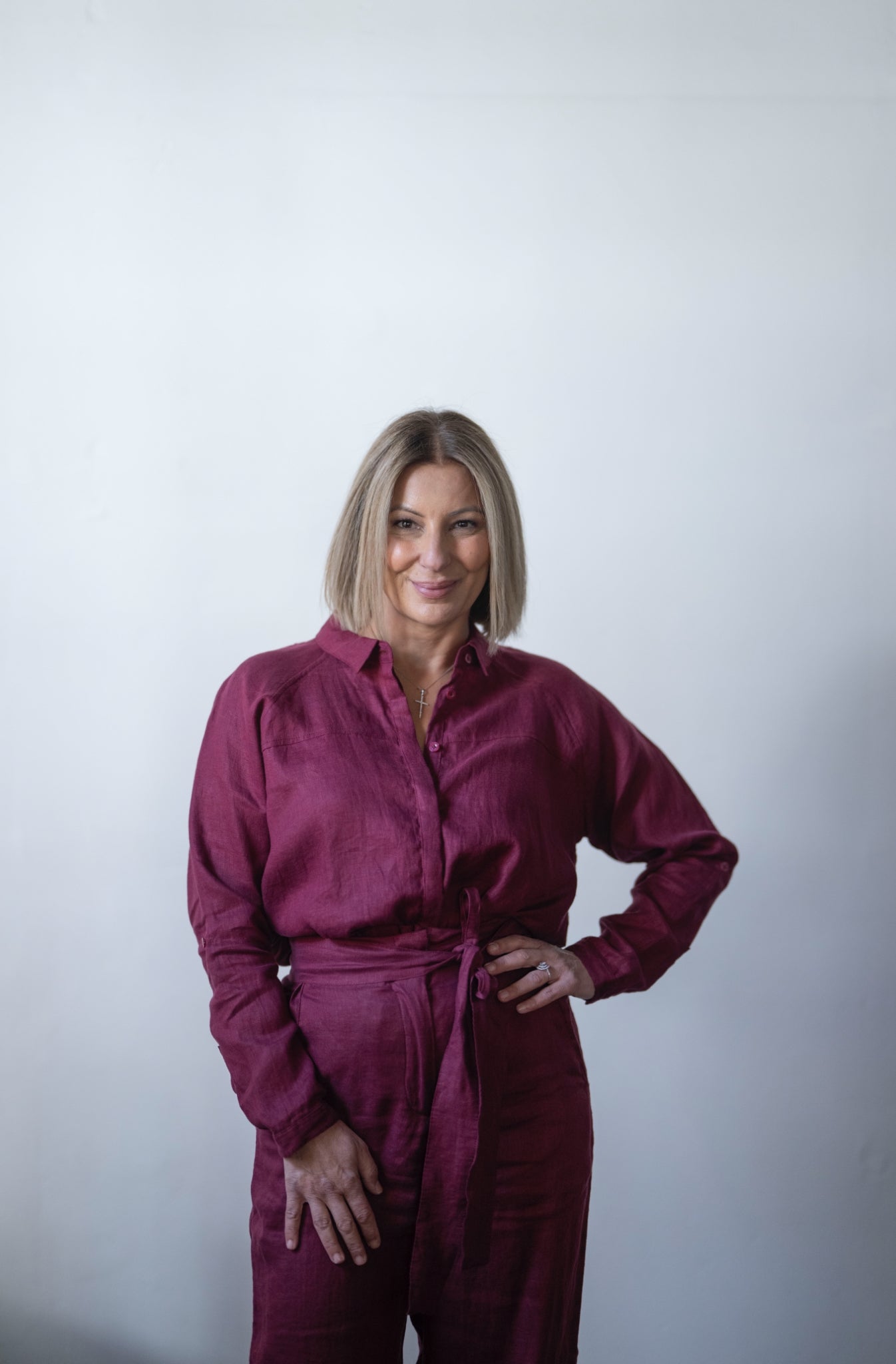Carrie Linen Shirt - Sangria